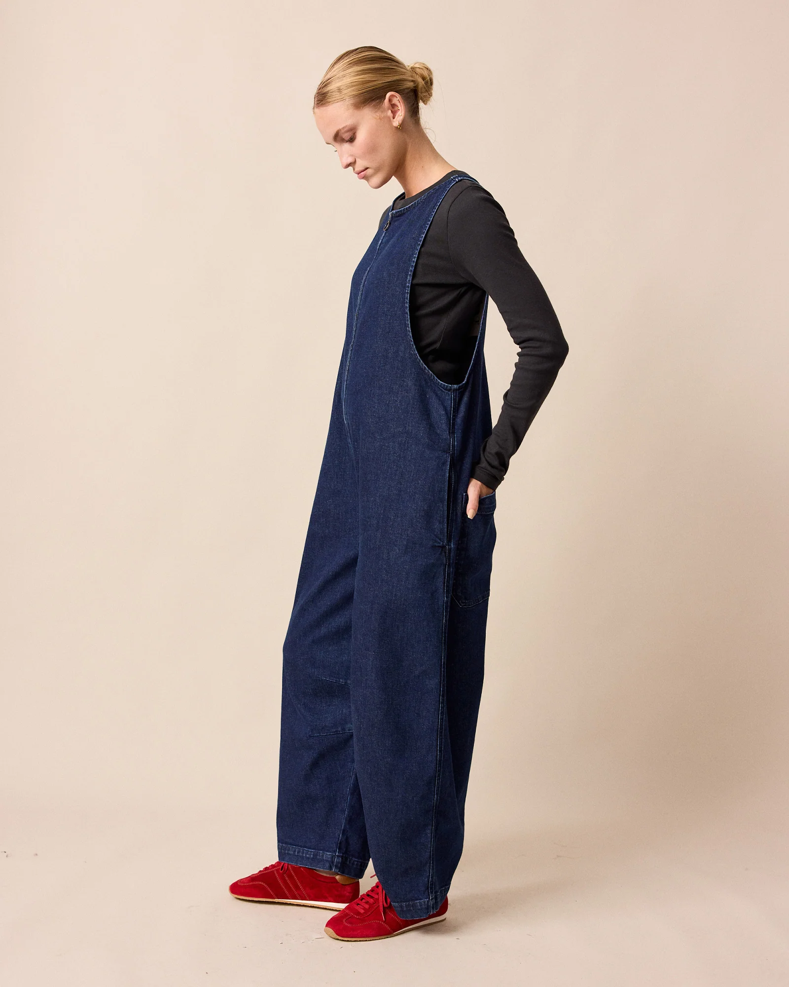 Ada Dark Blue Denim Jumpsuit - Image 3