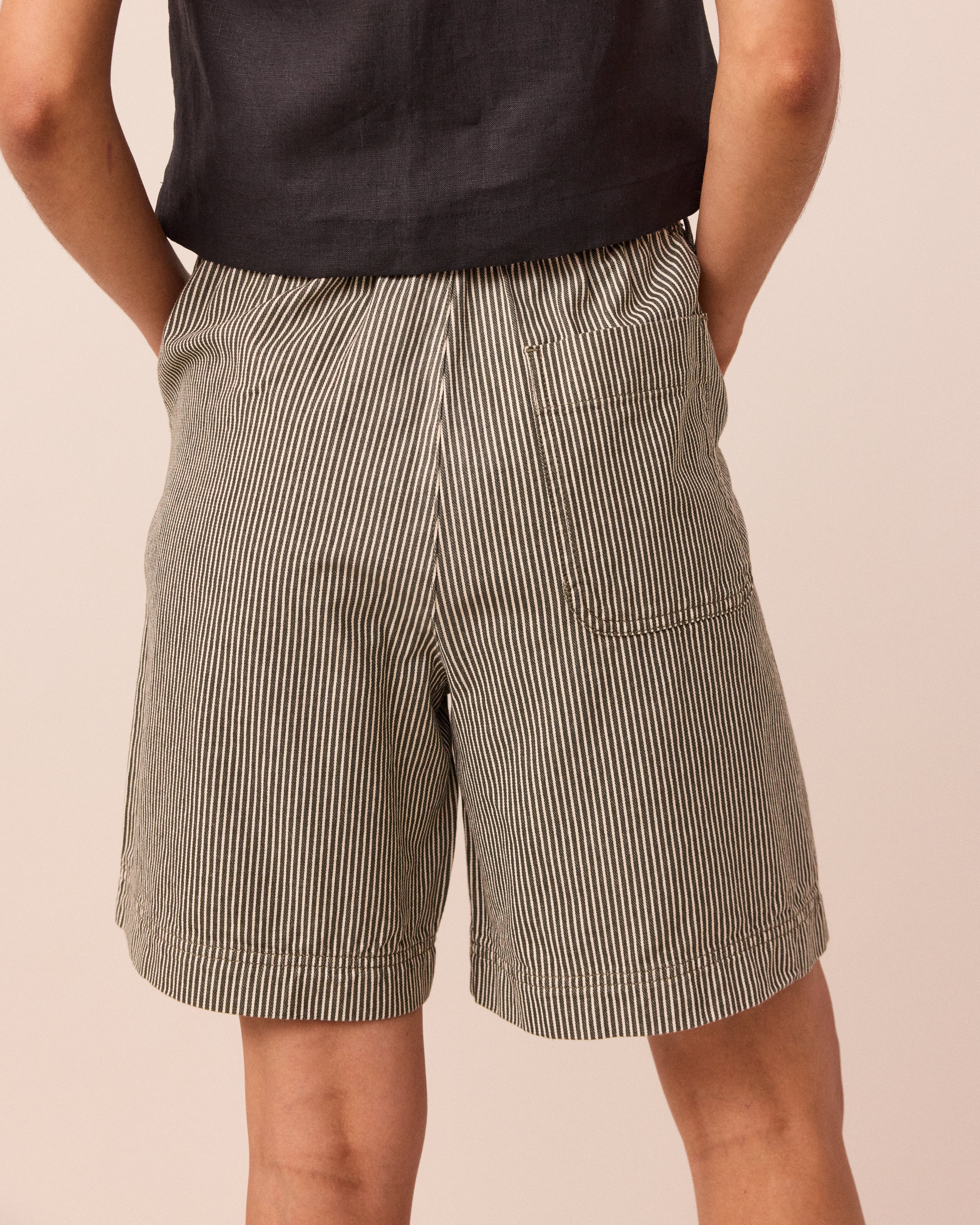 Bella Hickory Stripe Denim Shorts - Image 4