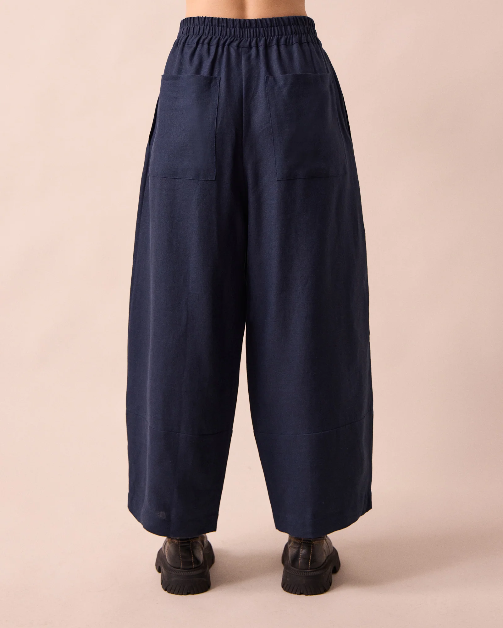 Bobbi Navy Linen Trousers - Image 3