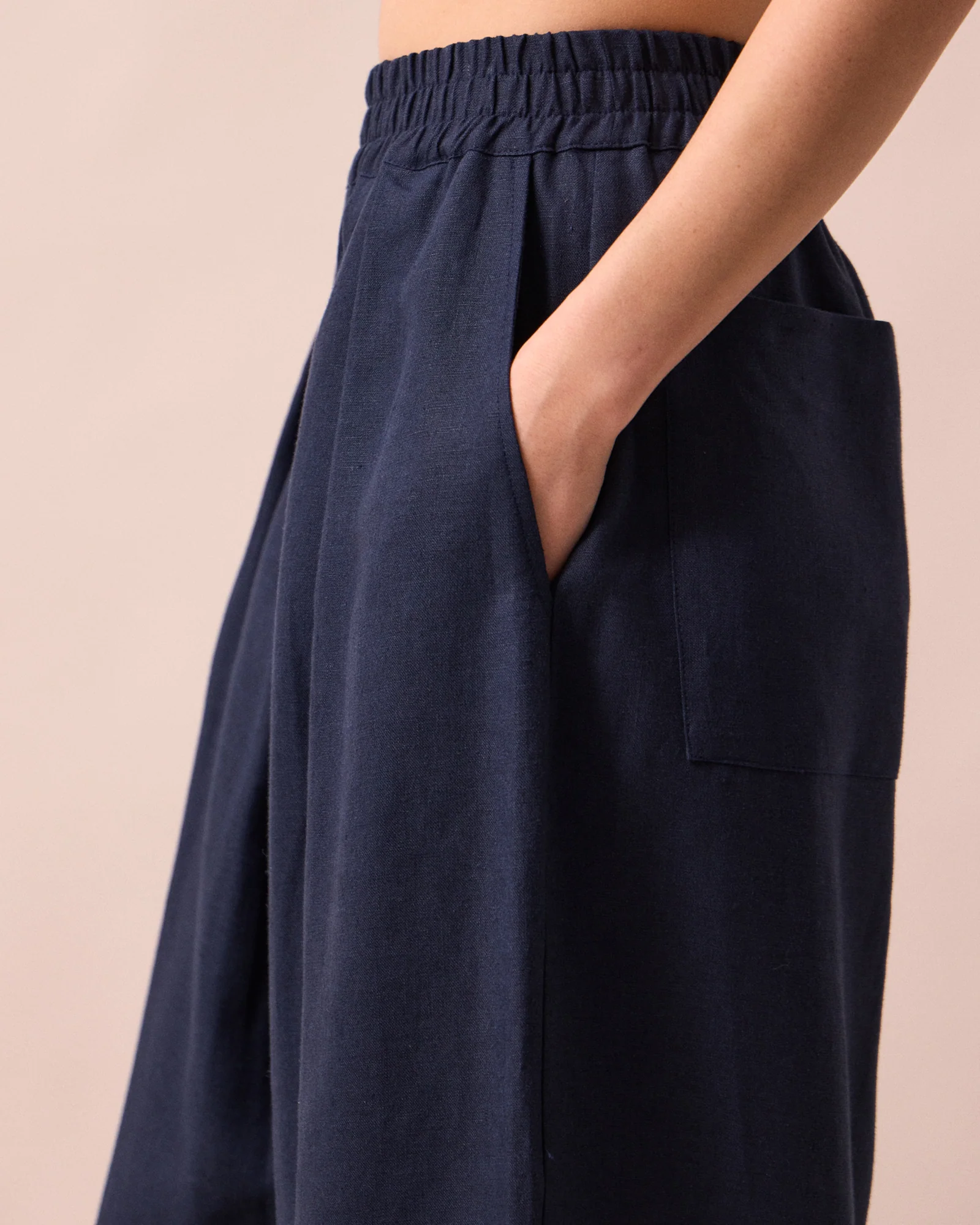 Bobbi Navy Linen Trousers - Image 5