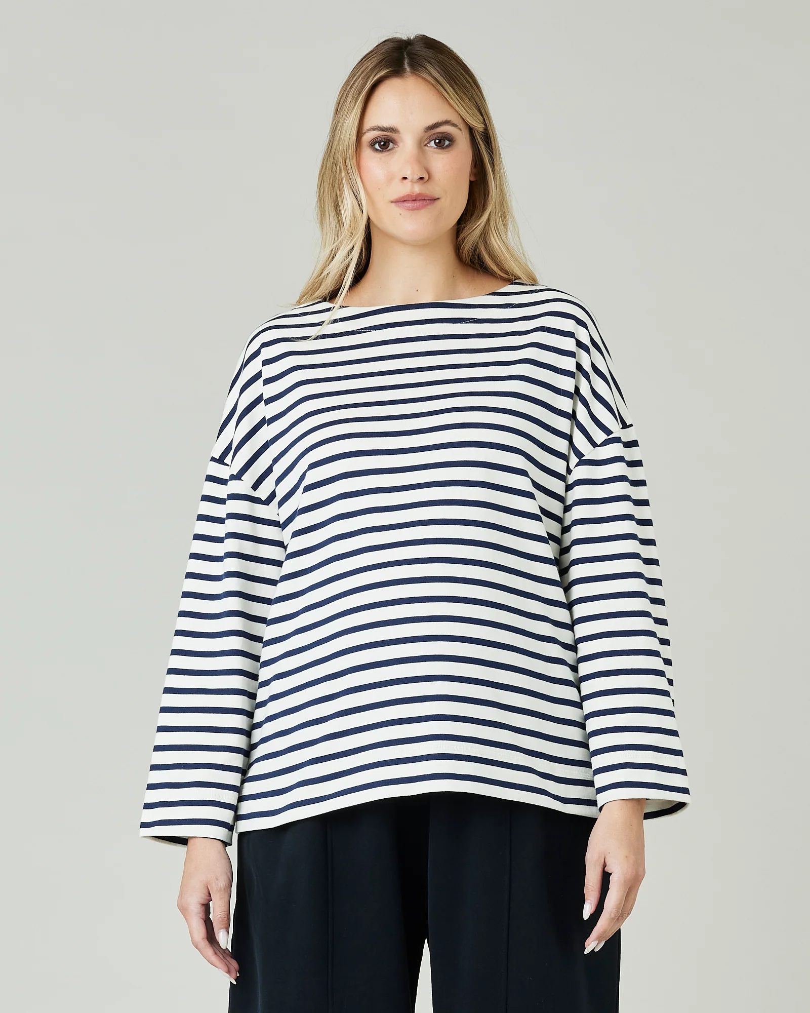 Breton Top Ecru & Navy Stripe - Image 11