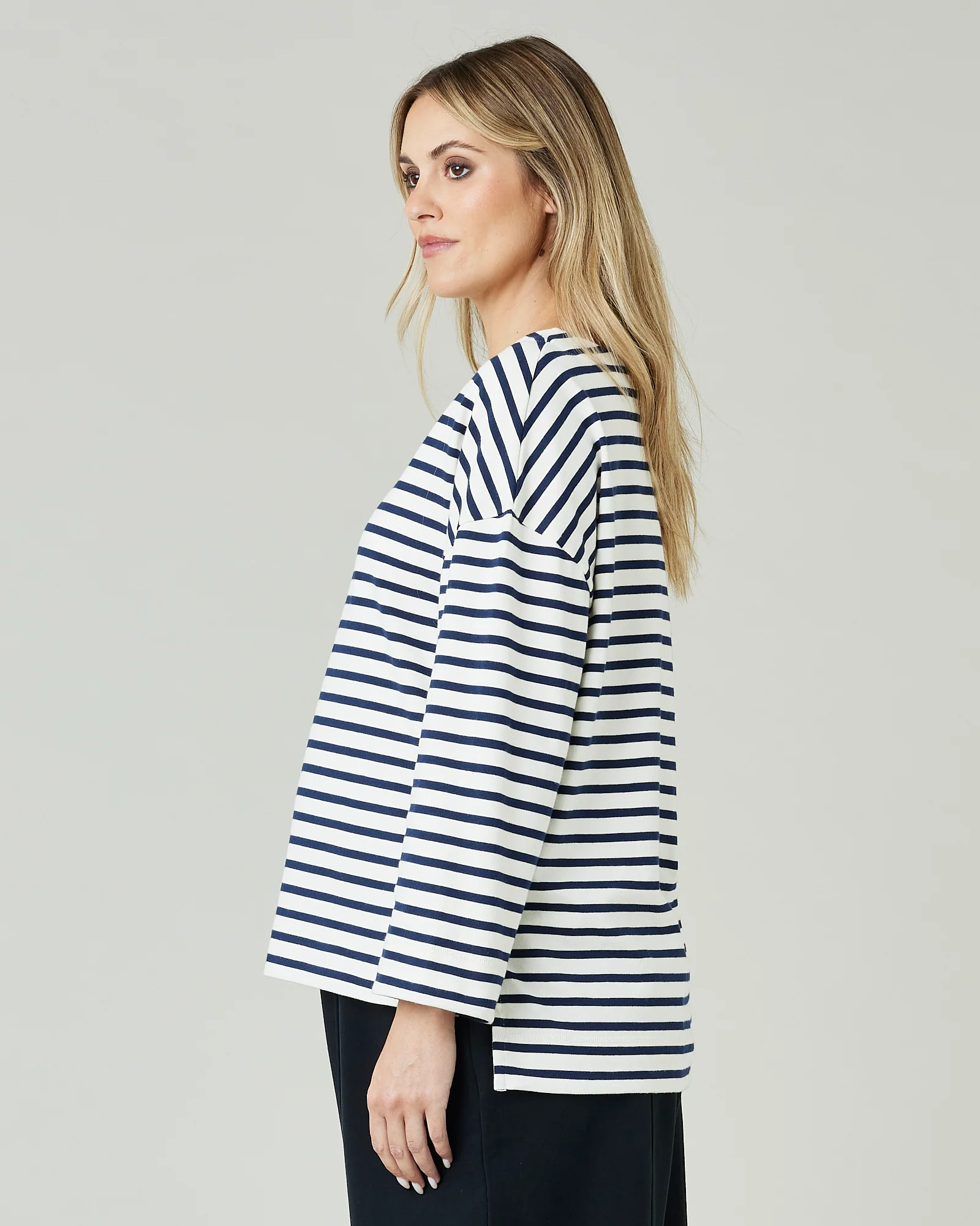 Breton Top Ecru & Navy Stripe - Image 12