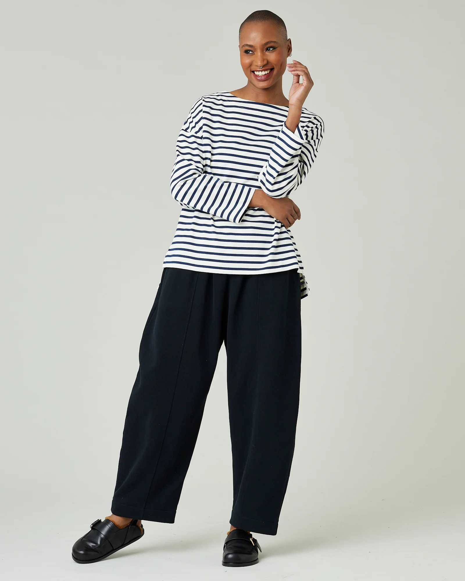 Breton Top Ecru & Navy Stripe - Image 6