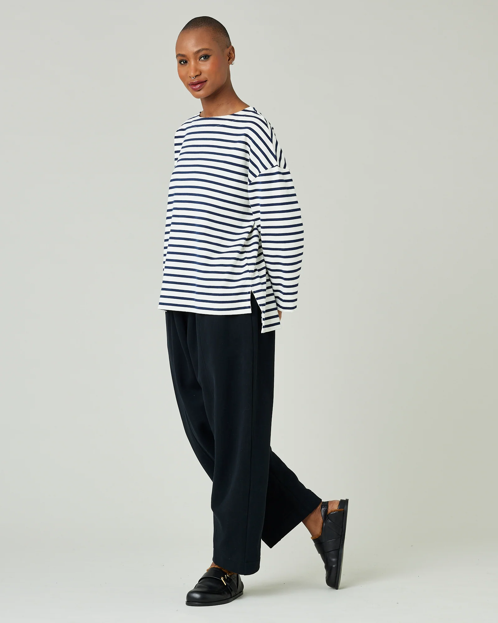 Breton Top Ecru & Navy Stripe - Image 7