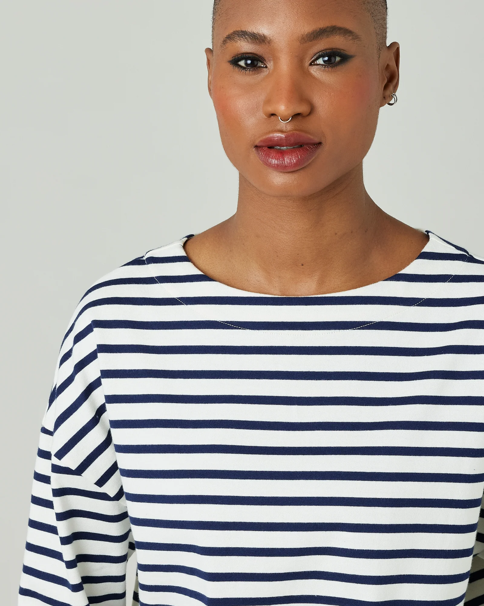 Breton Top Ecru & Navy Stripe - Image 9