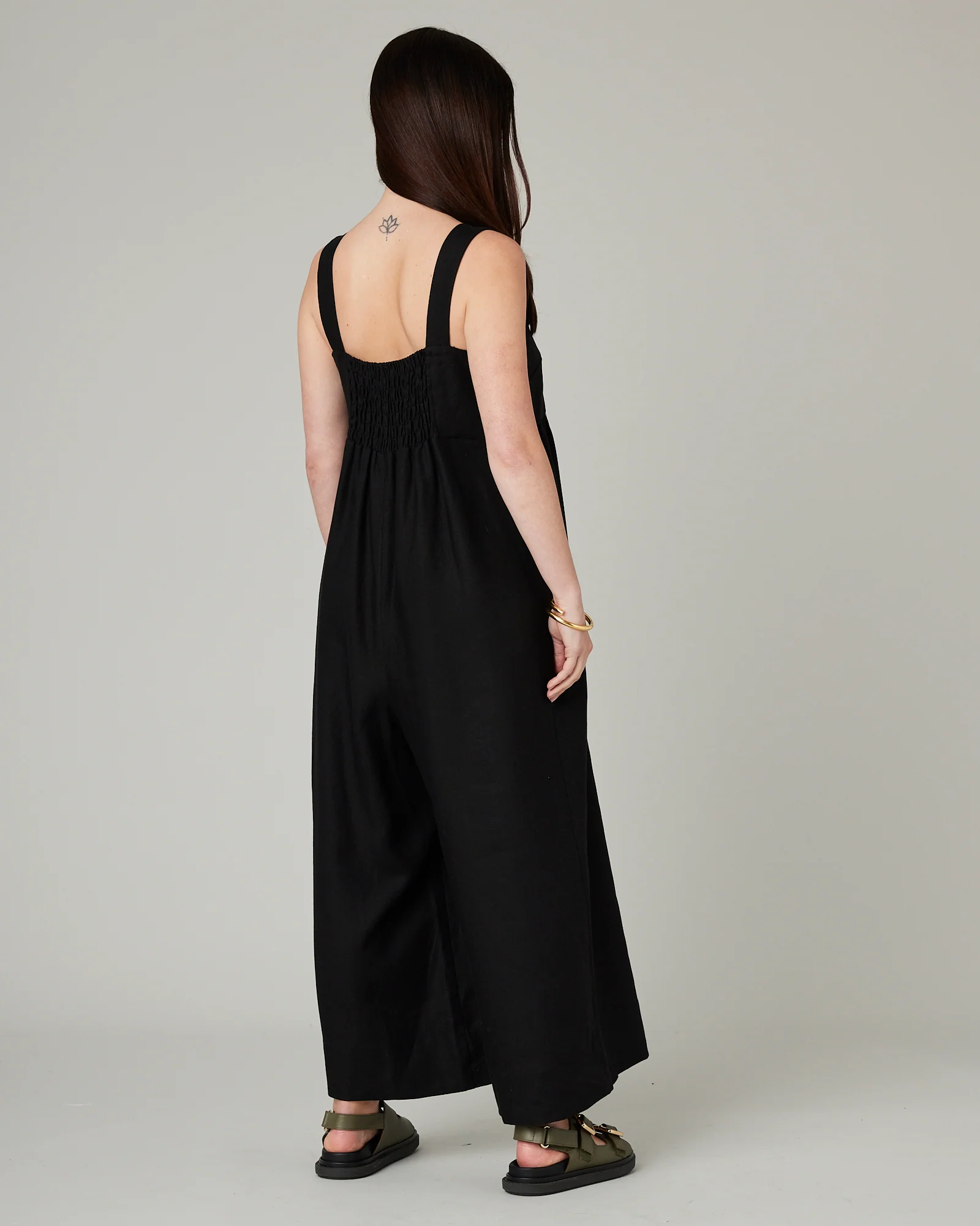 Cari Black Linen Jumpsuit - Image 3