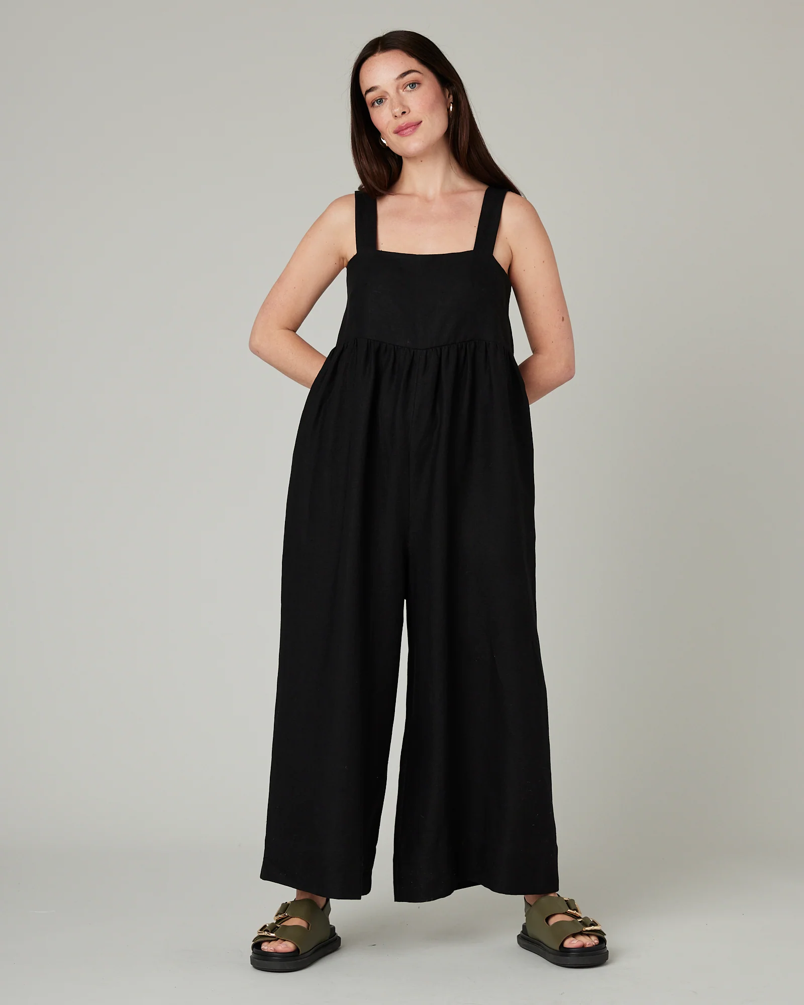 Cari Black Linen Jumpsuit - Image 5