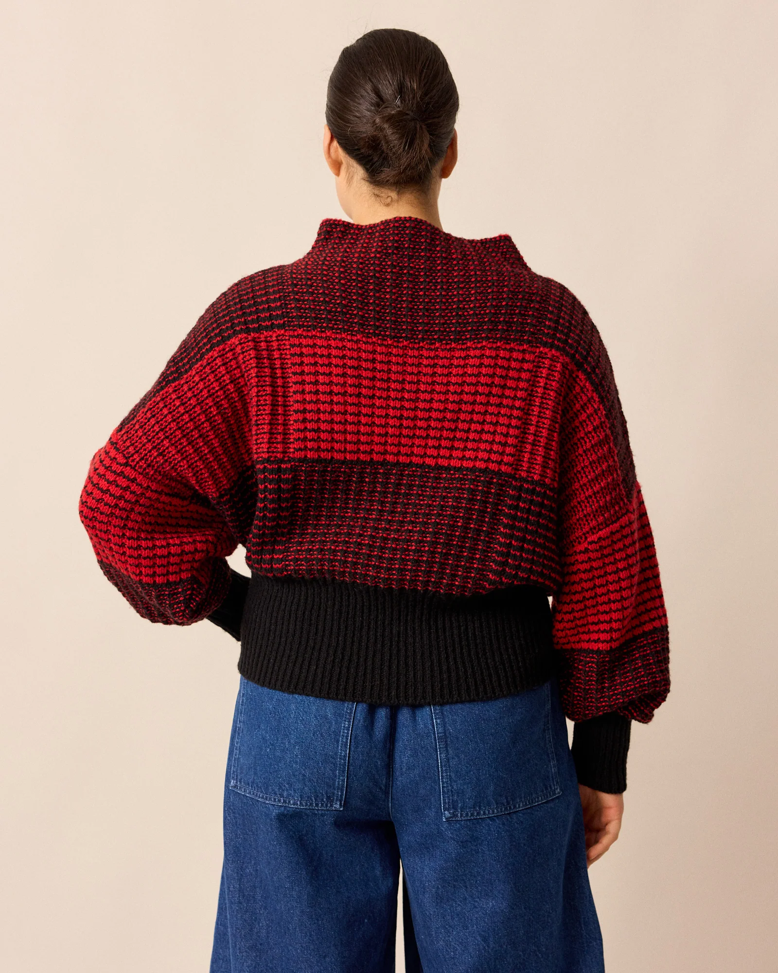 Chelsea Red & Black Check Knitted Jumper - Image 5