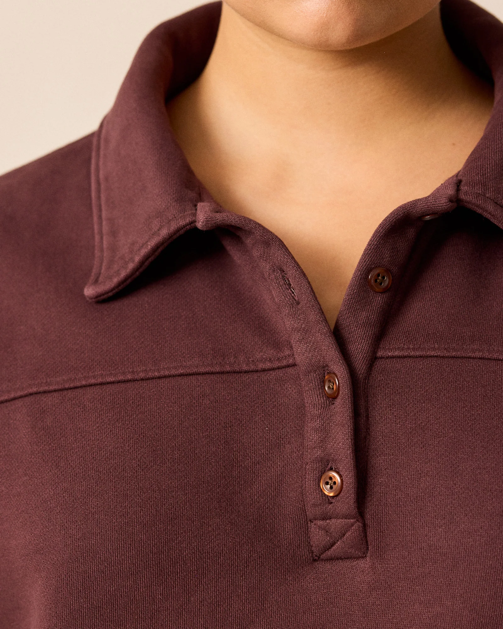 Cleo Burgundy Fleeceback Jersey Jumper - Image 3