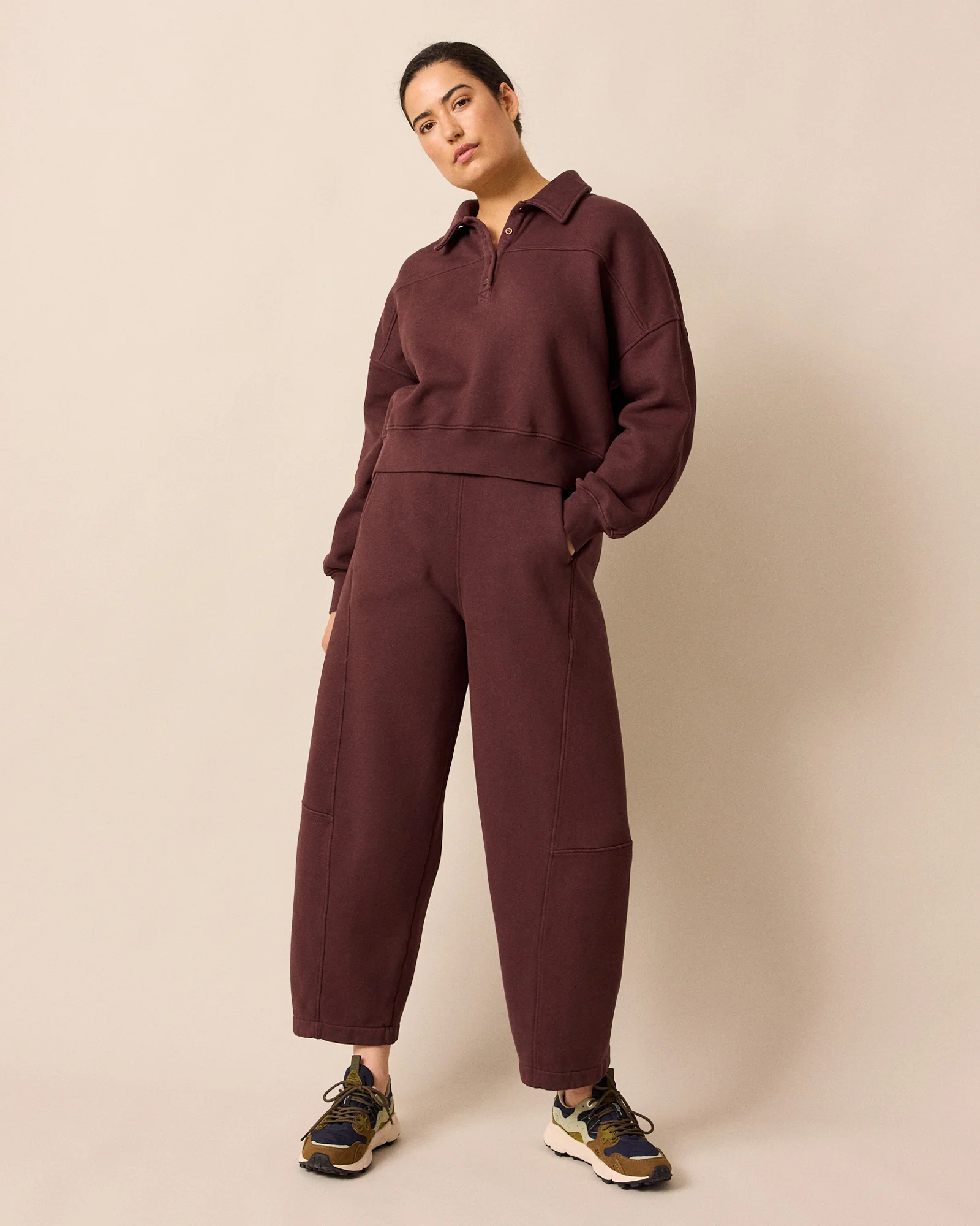 Cleo Burgundy Fleeceback Jersey Jumper - Image 4