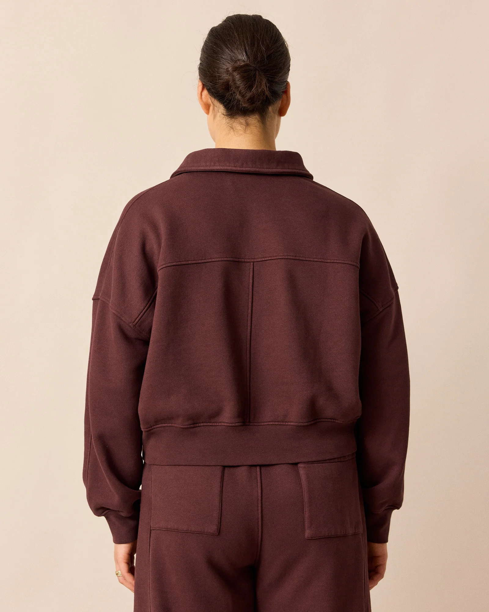 Cleo Burgundy Fleeceback Jersey Jumper - Image 5