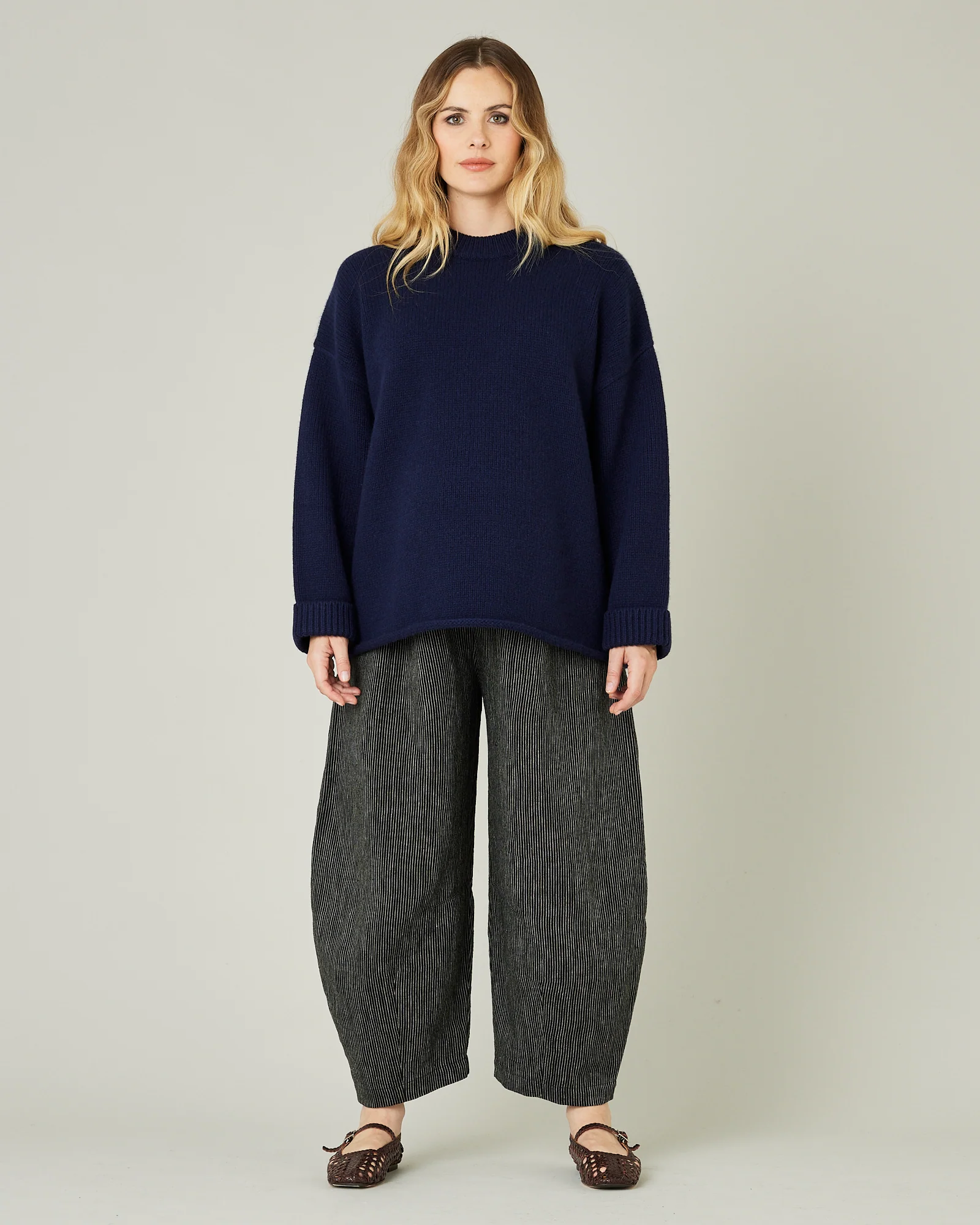 Daisy Black & Ecru Pencil Stripe Linen Trousers - Image 11