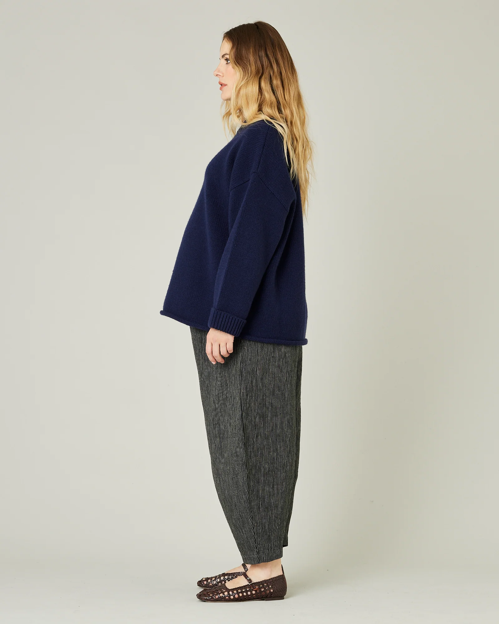 Daisy Black & Ecru Pencil Stripe Linen Trousers - Image 12