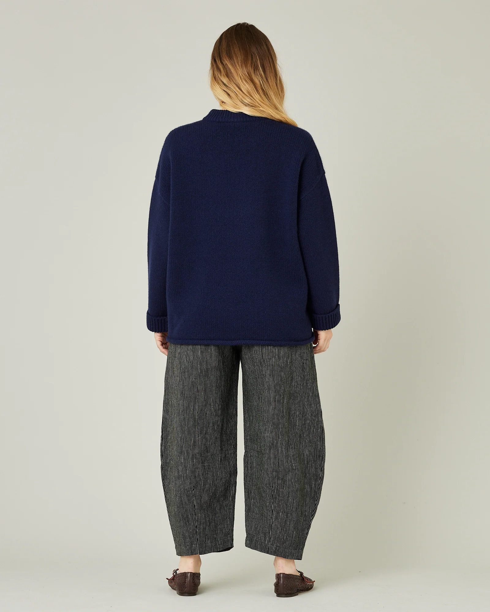 Daisy Black & Ecru Pencil Stripe Linen Trousers - Image 13