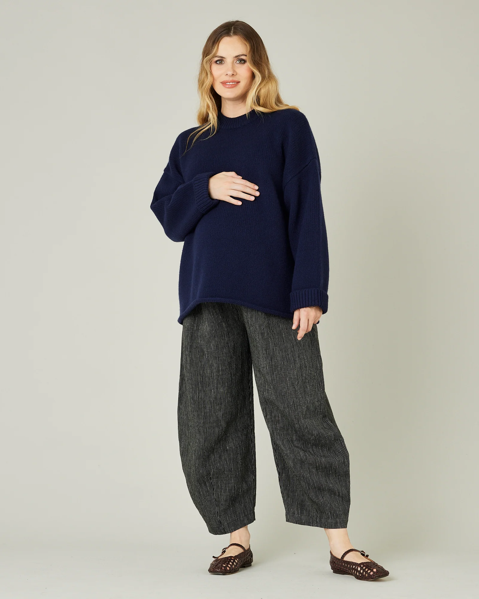 Daisy Black & Ecru Pencil Stripe Linen Trousers - Image 15