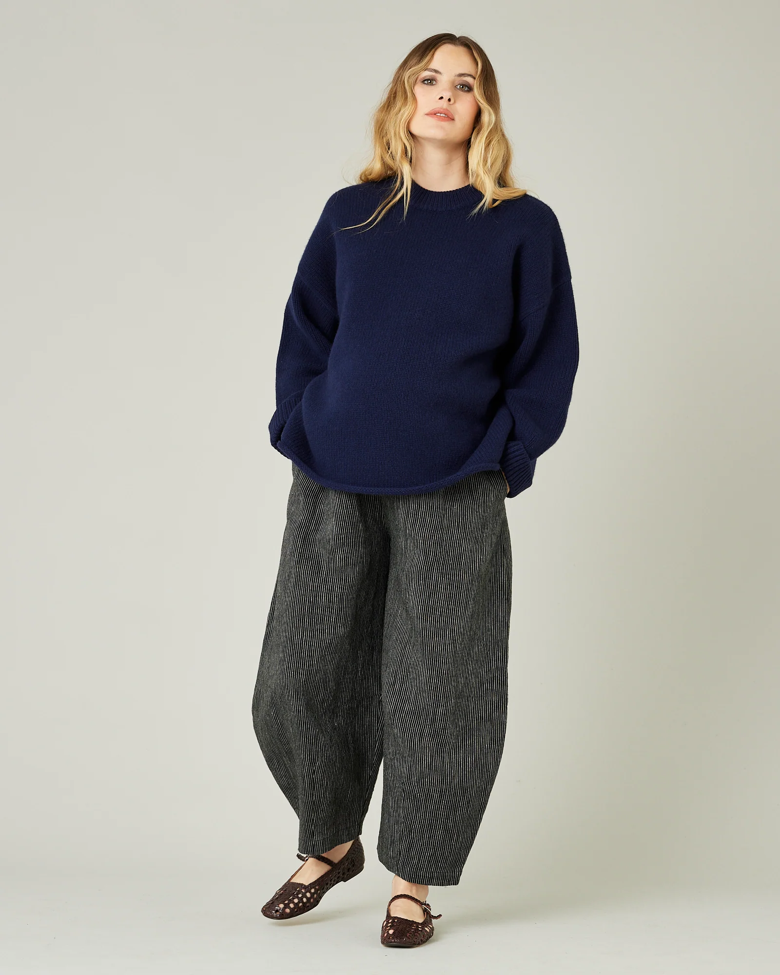 Daisy Black & Ecru Pencil Stripe Linen Trousers - Image 16