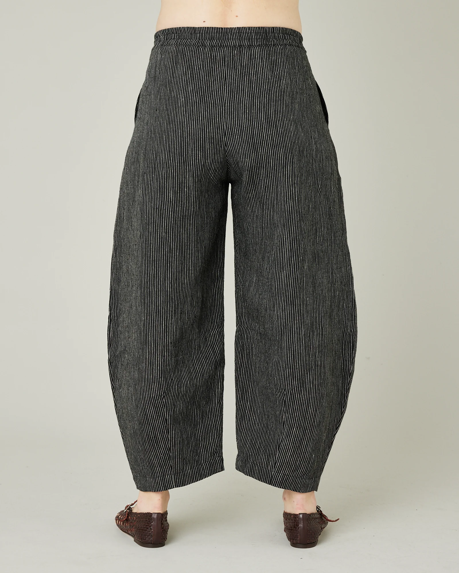 Daisy Black & Ecru Pencil Stripe Linen Trousers - Image 19