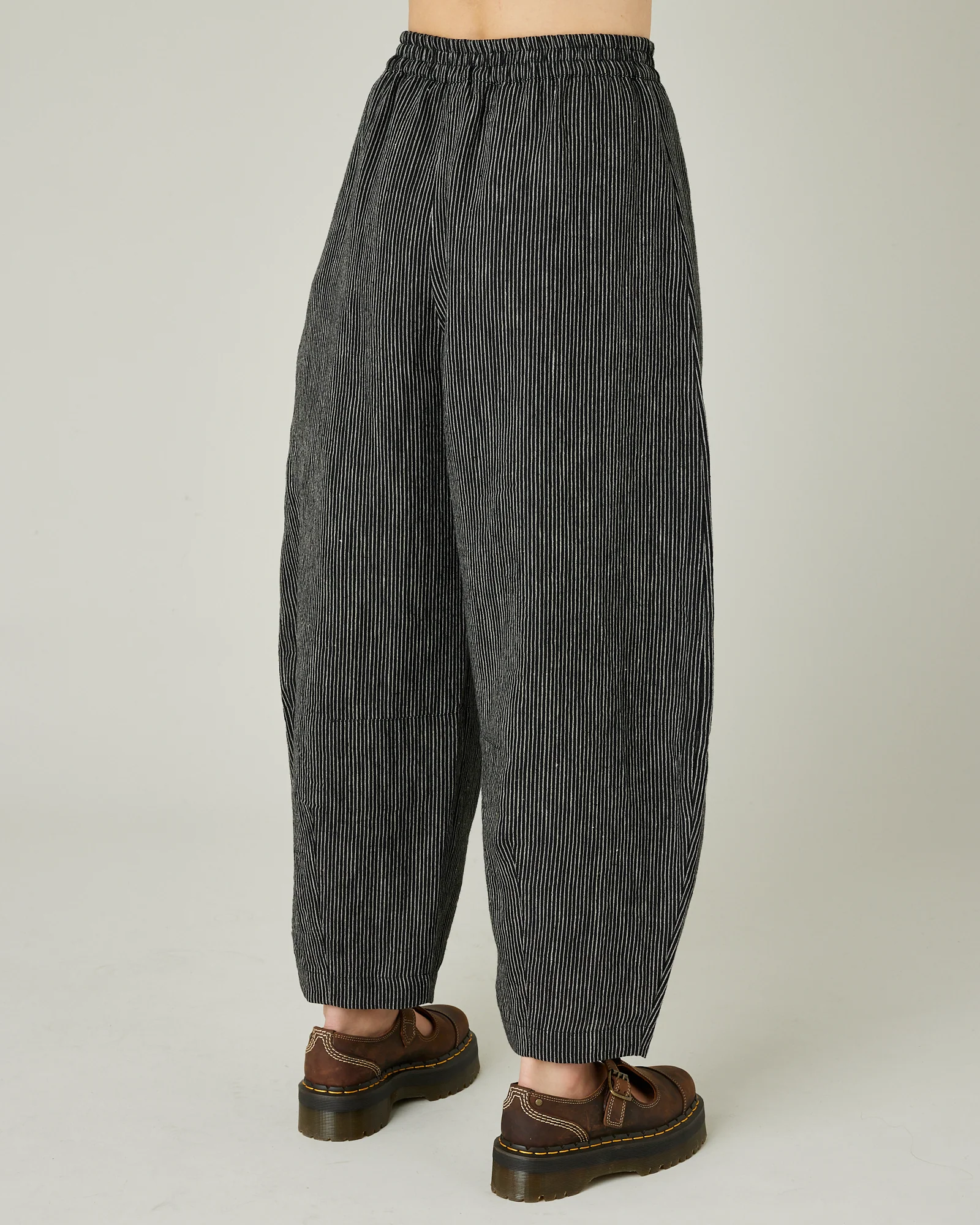 Daisy Black & Ecru Pencil Stripe Linen Trousers - Image 3