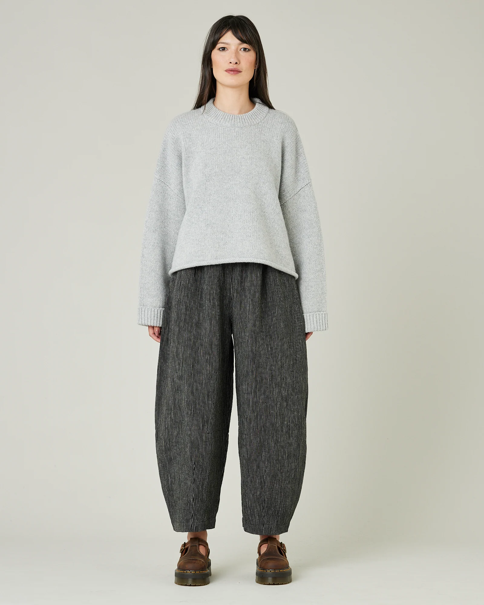 Daisy Black & Ecru Pencil Stripe Linen Trousers - Image 4