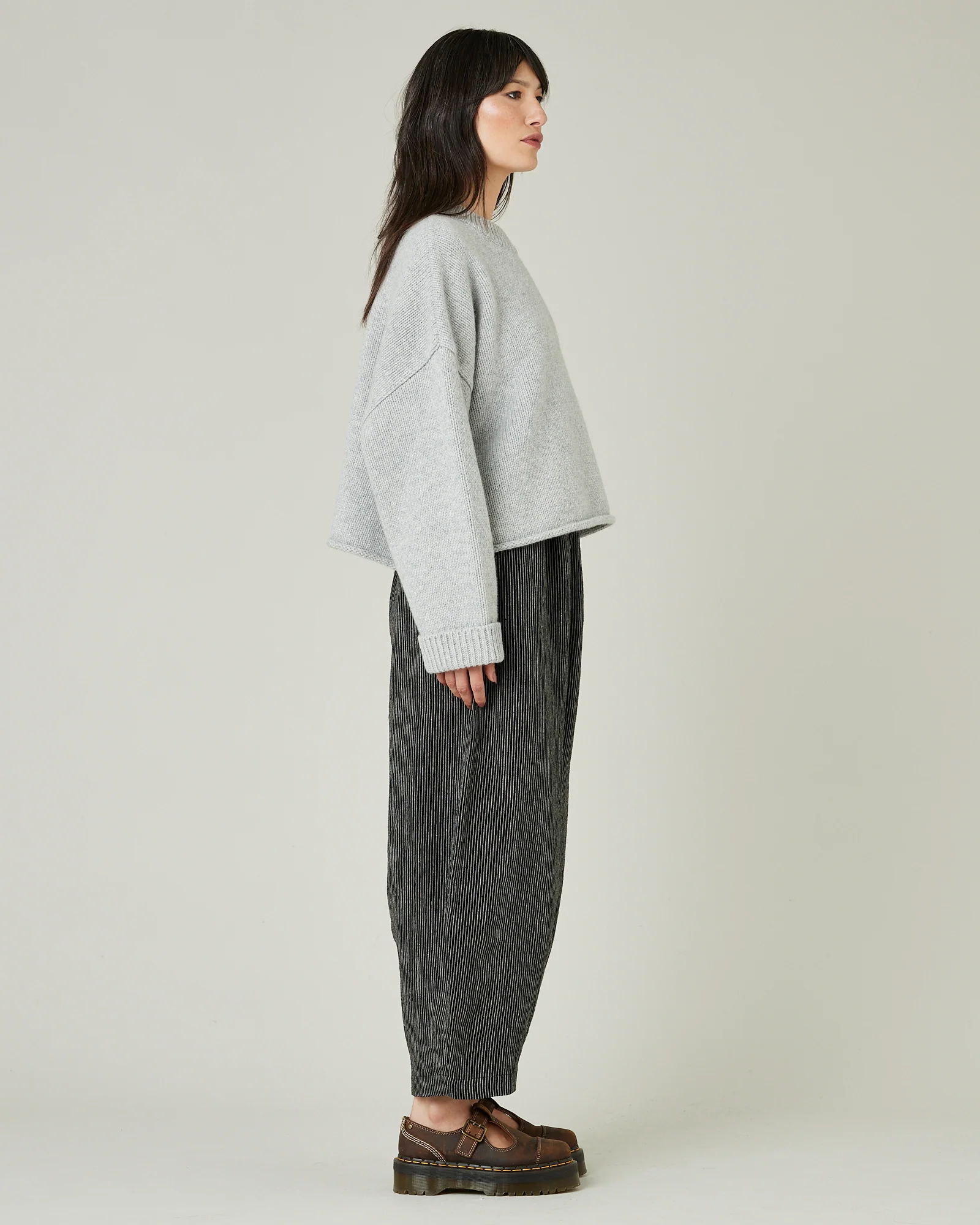 Daisy Black & Ecru Pencil Stripe Linen Trousers - Image 5
