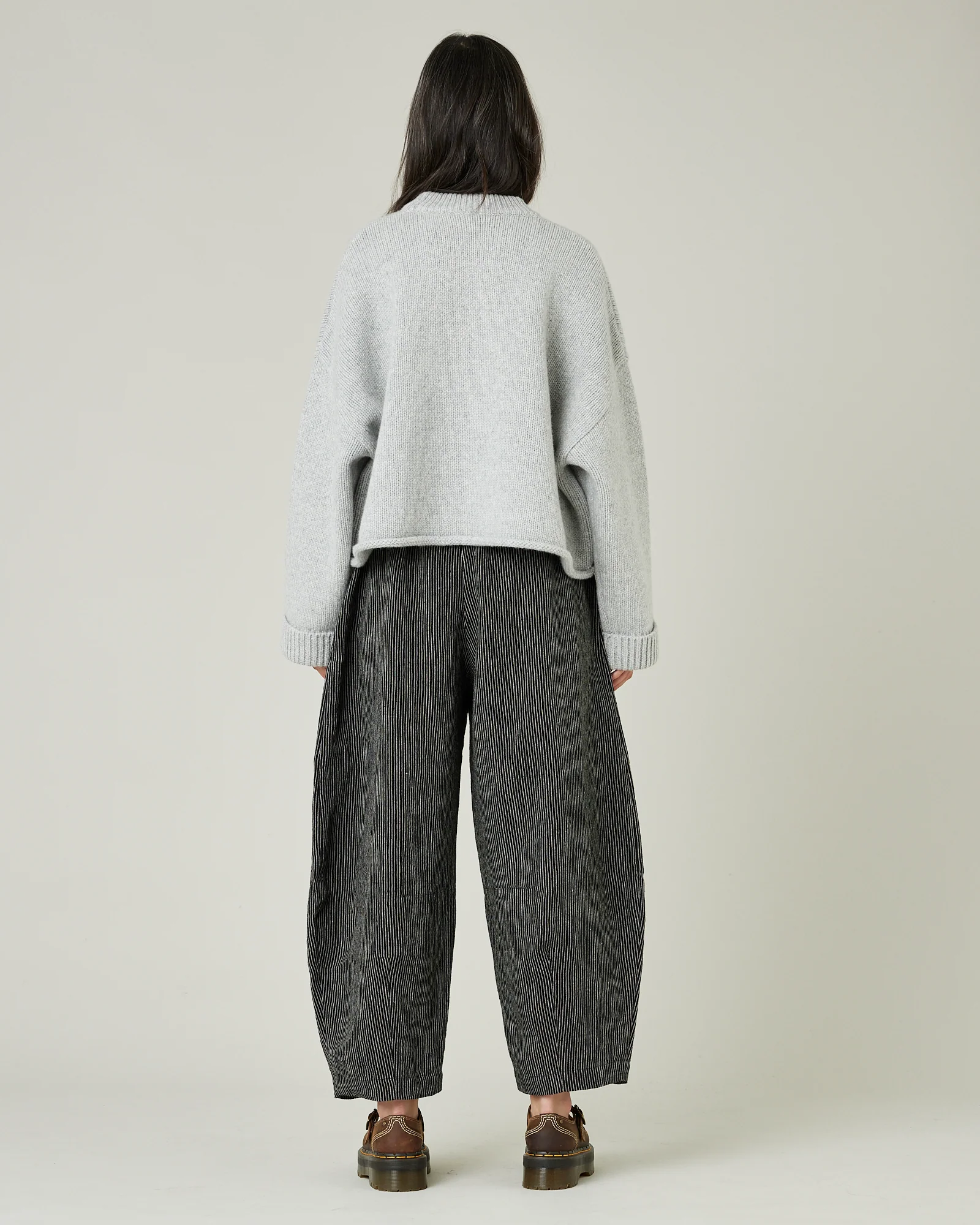 Daisy Black & Ecru Pencil Stripe Linen Trousers - Image 6