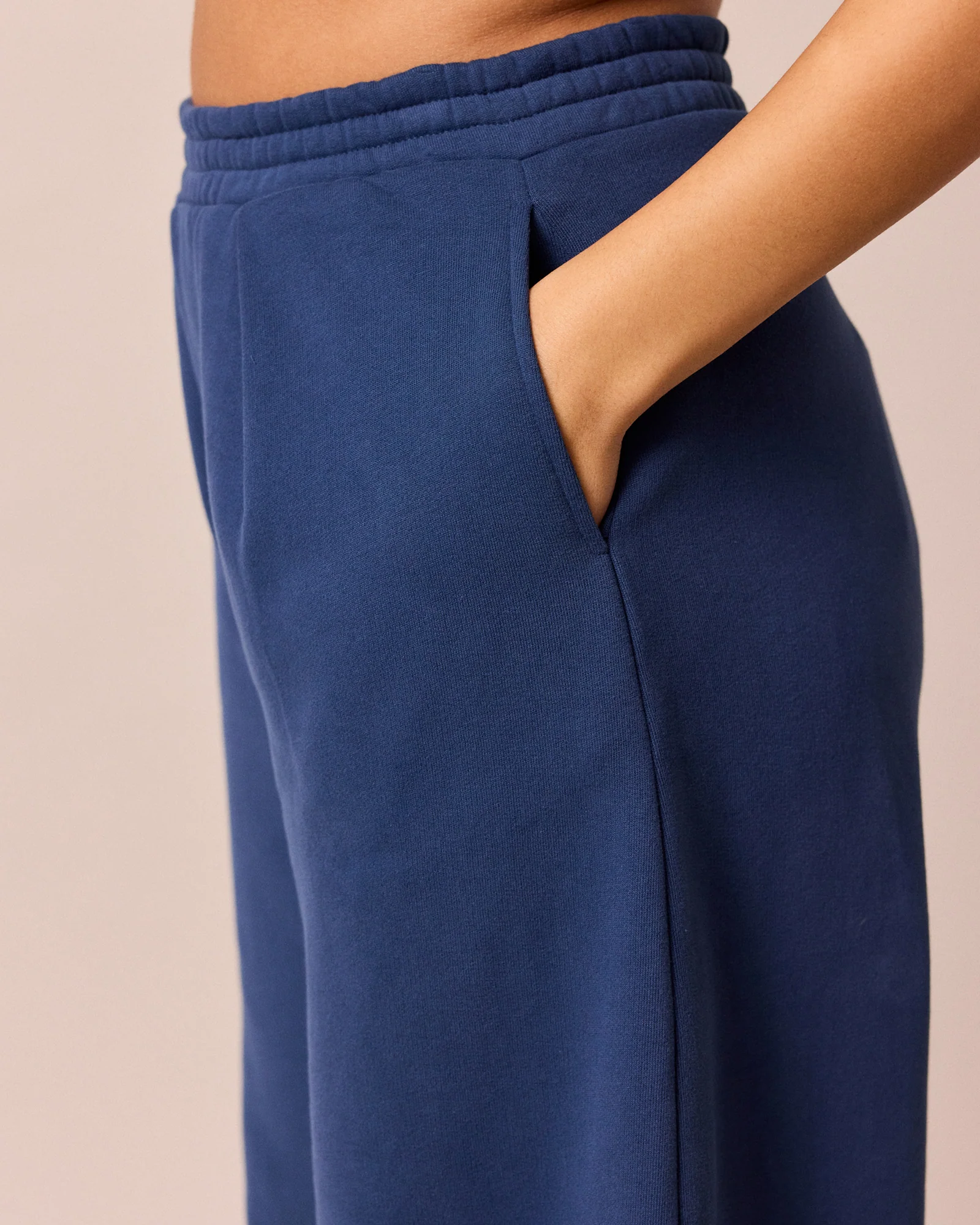 Daisy French Navy Fleeceback Jersey Trousers - Image 4