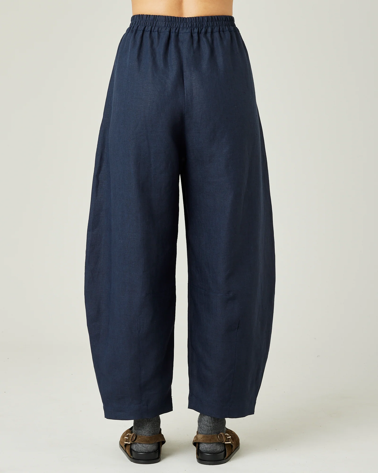 Daisy Navy Linen Trousers - Image 3