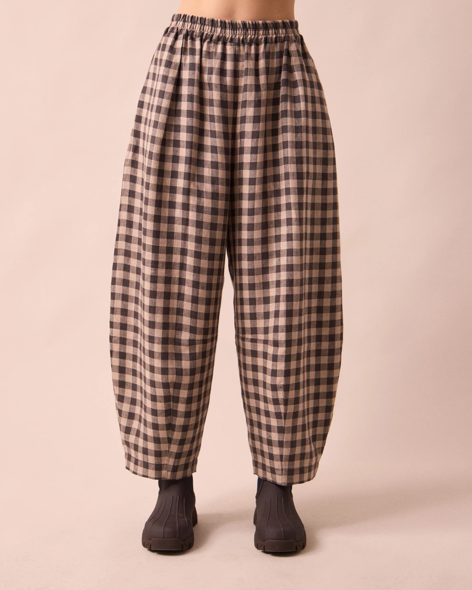 Daisy Stone Gingham Linen Trousers - Image 4