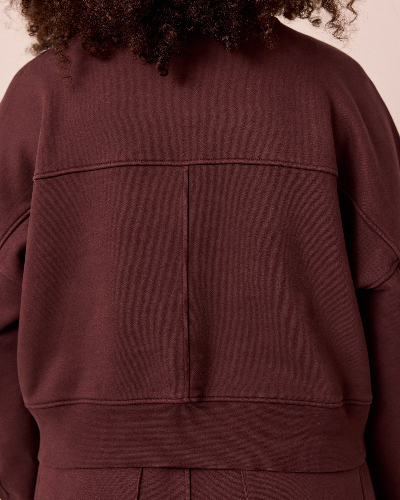 Eden Black Cherry Fleeceback Jersey Jumper - Image 4