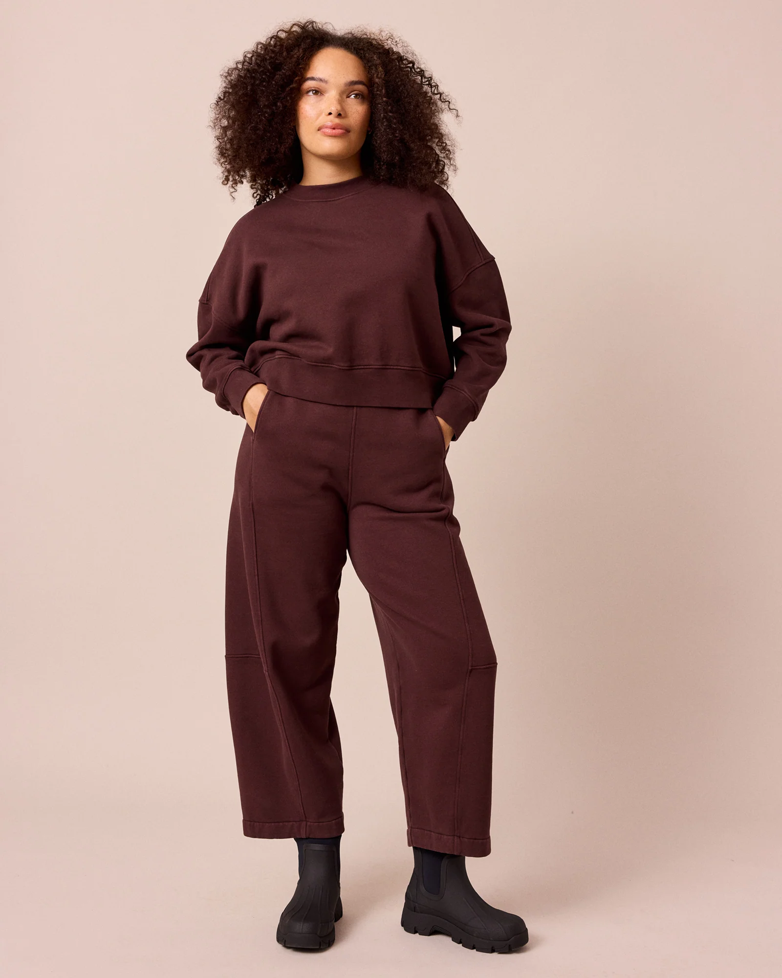 Eden Black Cherry Fleeceback Jersey Jumper - Image 5