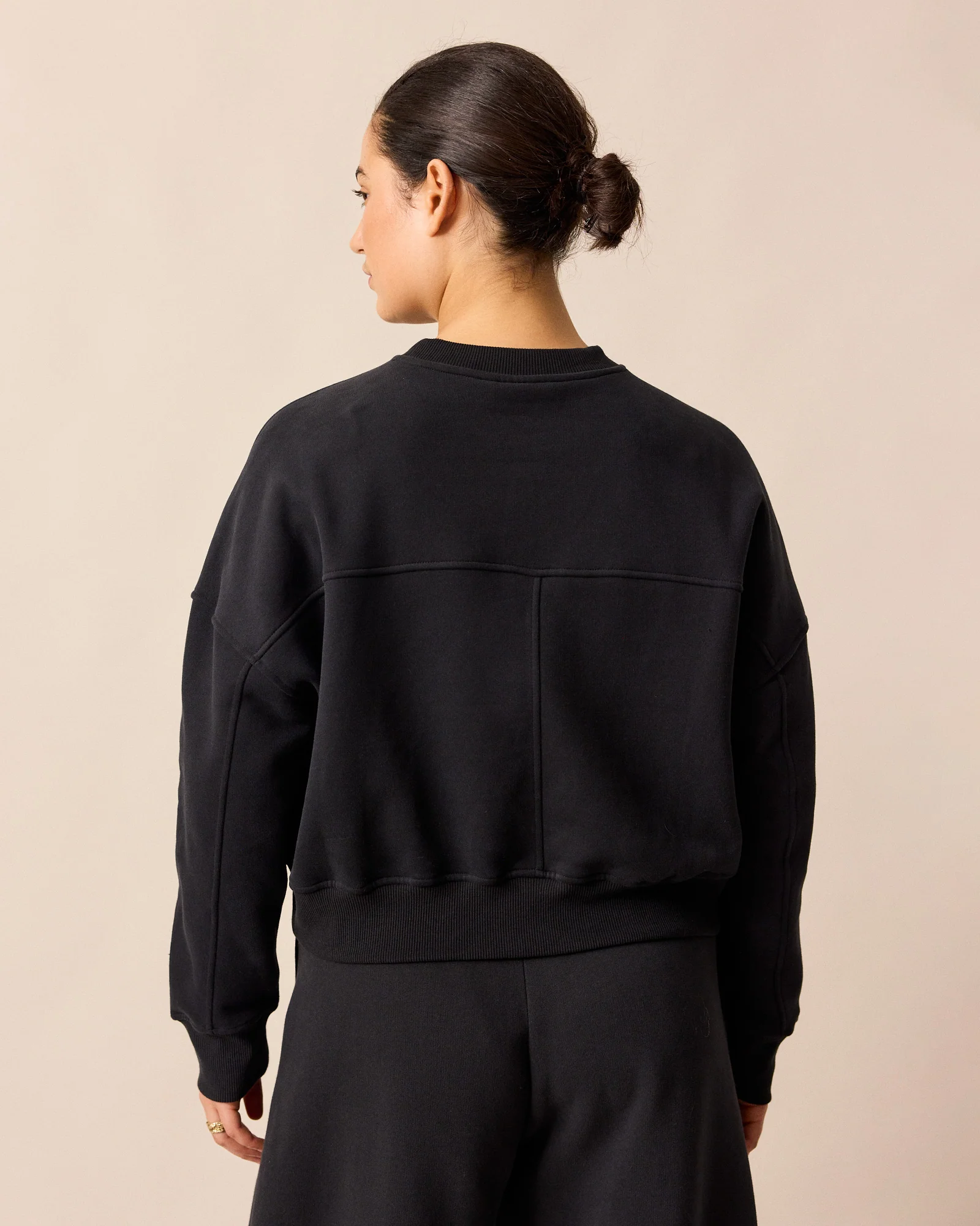 Eden Black Fleeceback Jersey Jumper - Image 4