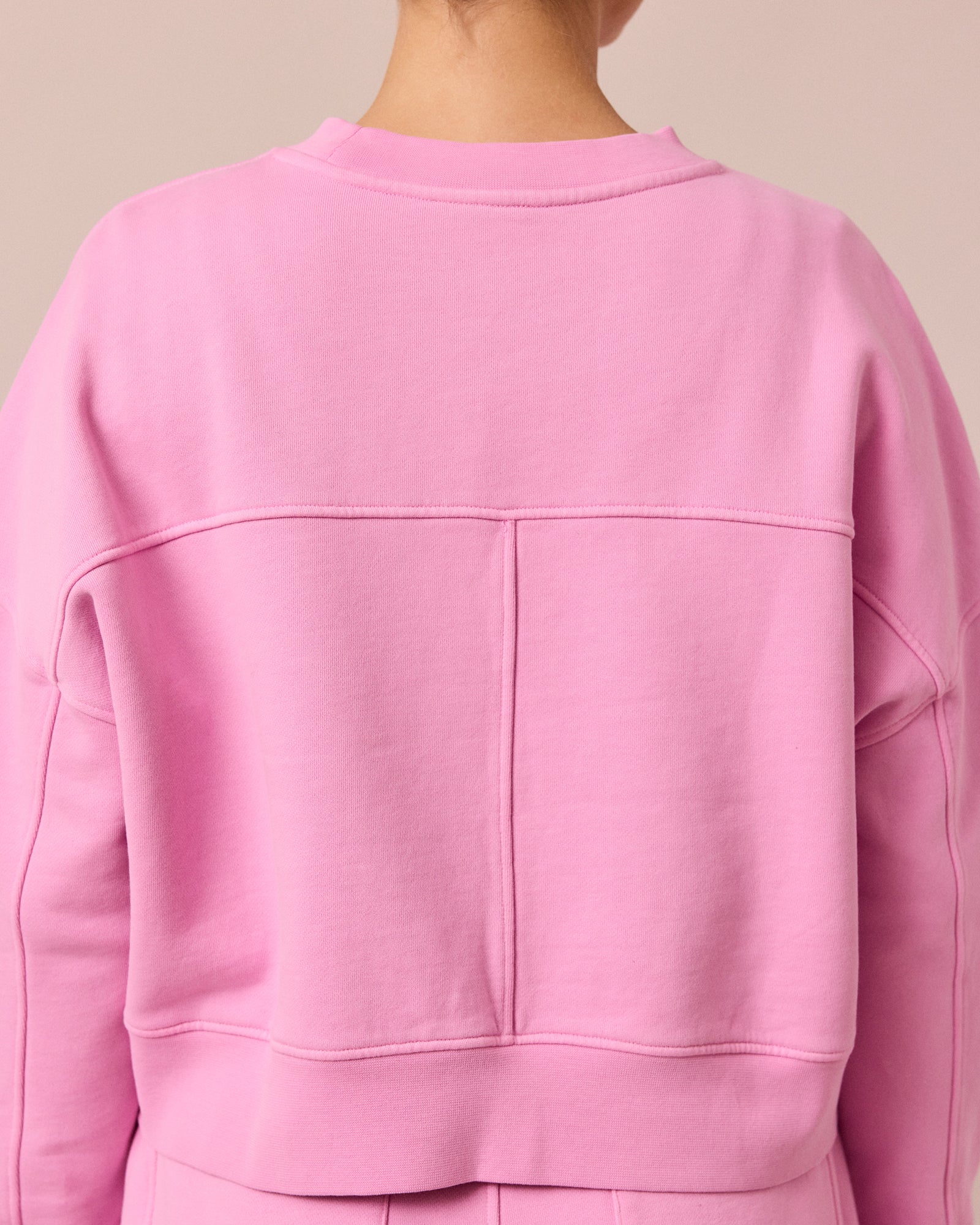 Eden Washed Pink Fleeceback Jersey Jumper - Image 5