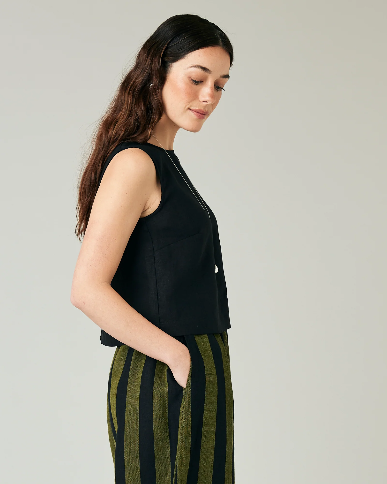 Esme Black Linen Top - Image 4