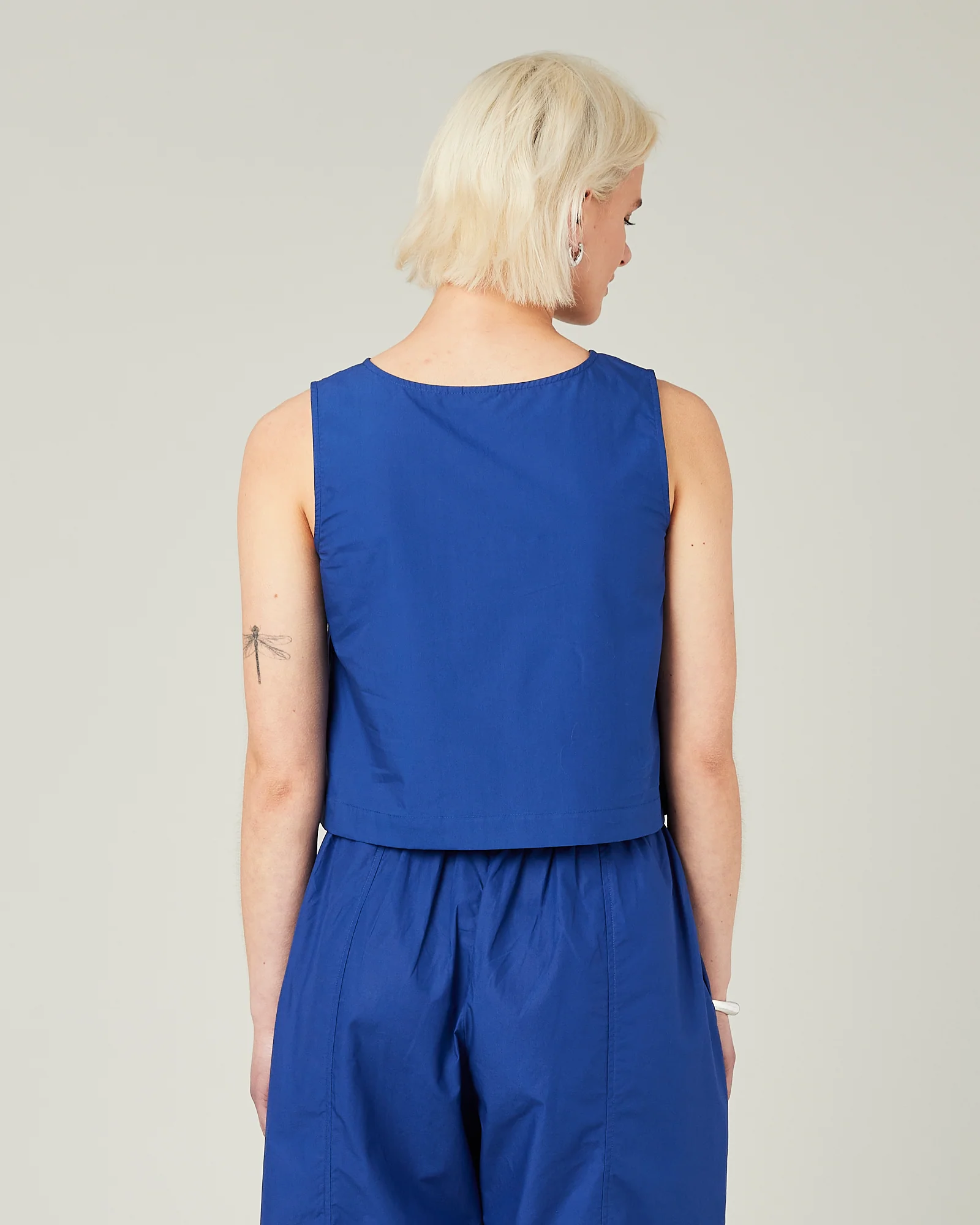 Esme Cobalt Cotton Poplin Top - Image 3