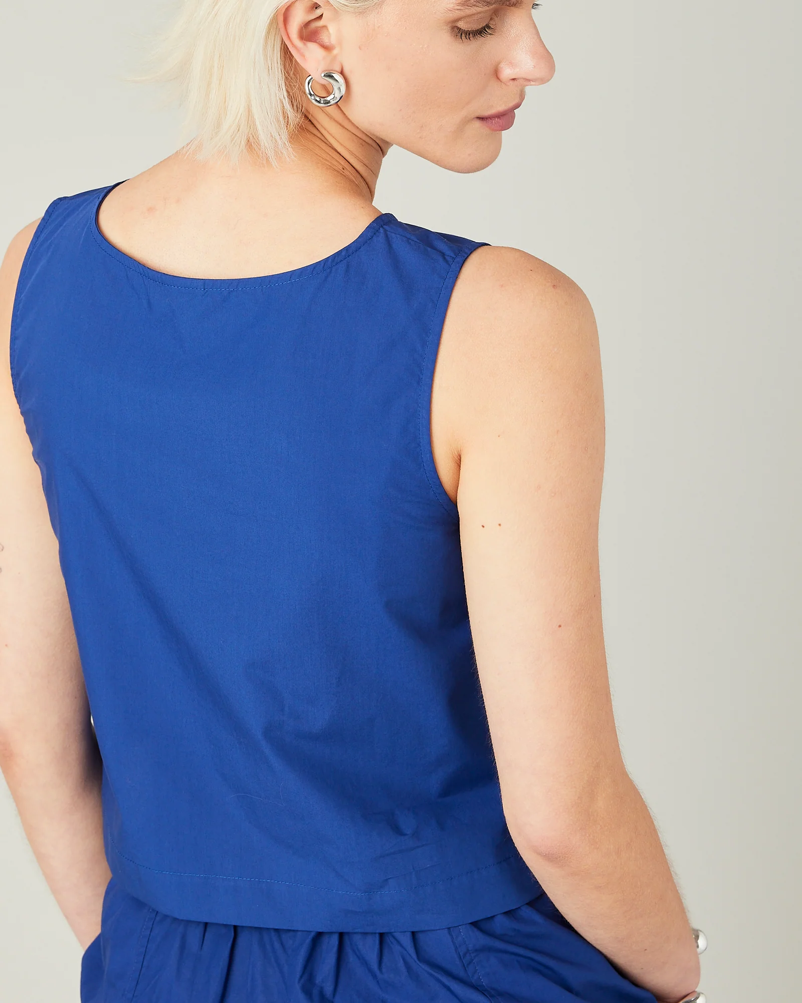 Esme Cobalt Cotton Poplin Top - Image 6