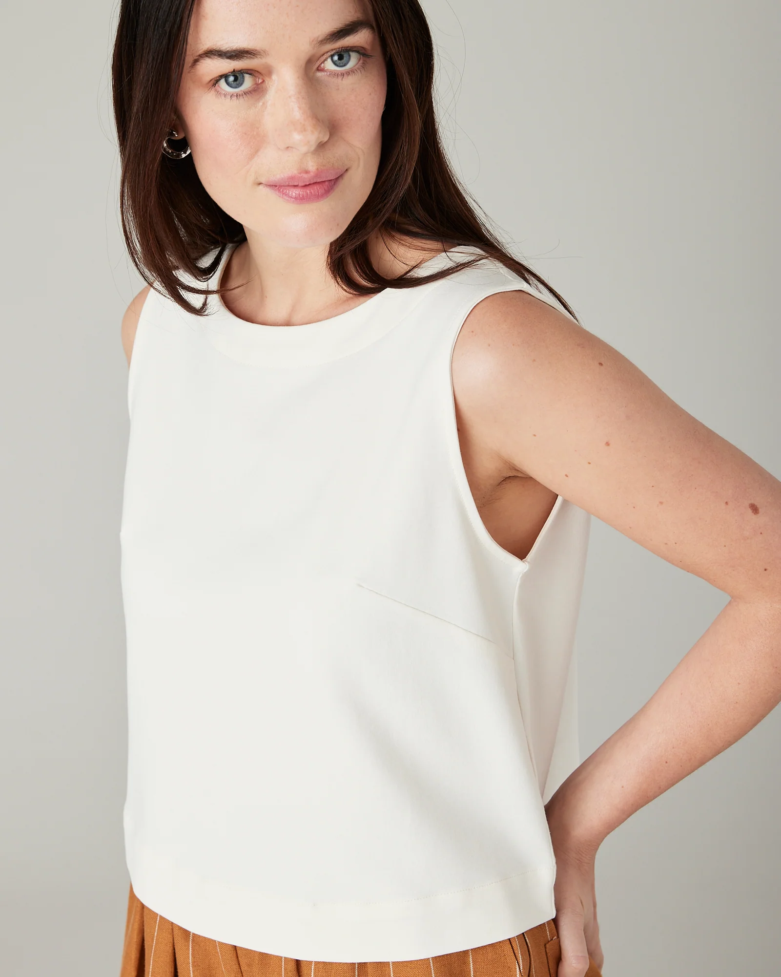 Esme Ecru Jersey Top - Image 10