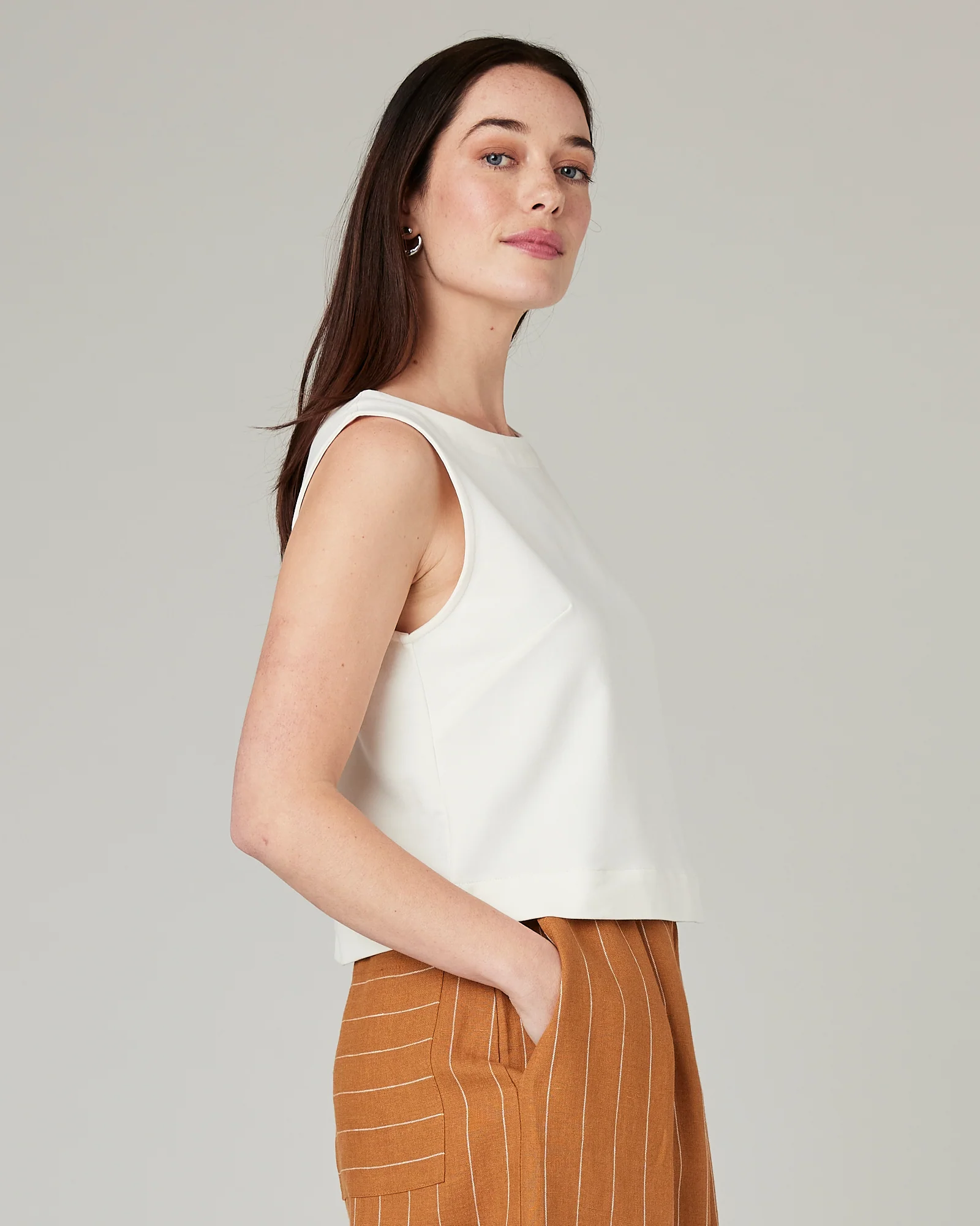 Esme Ecru Jersey Top - Image 4