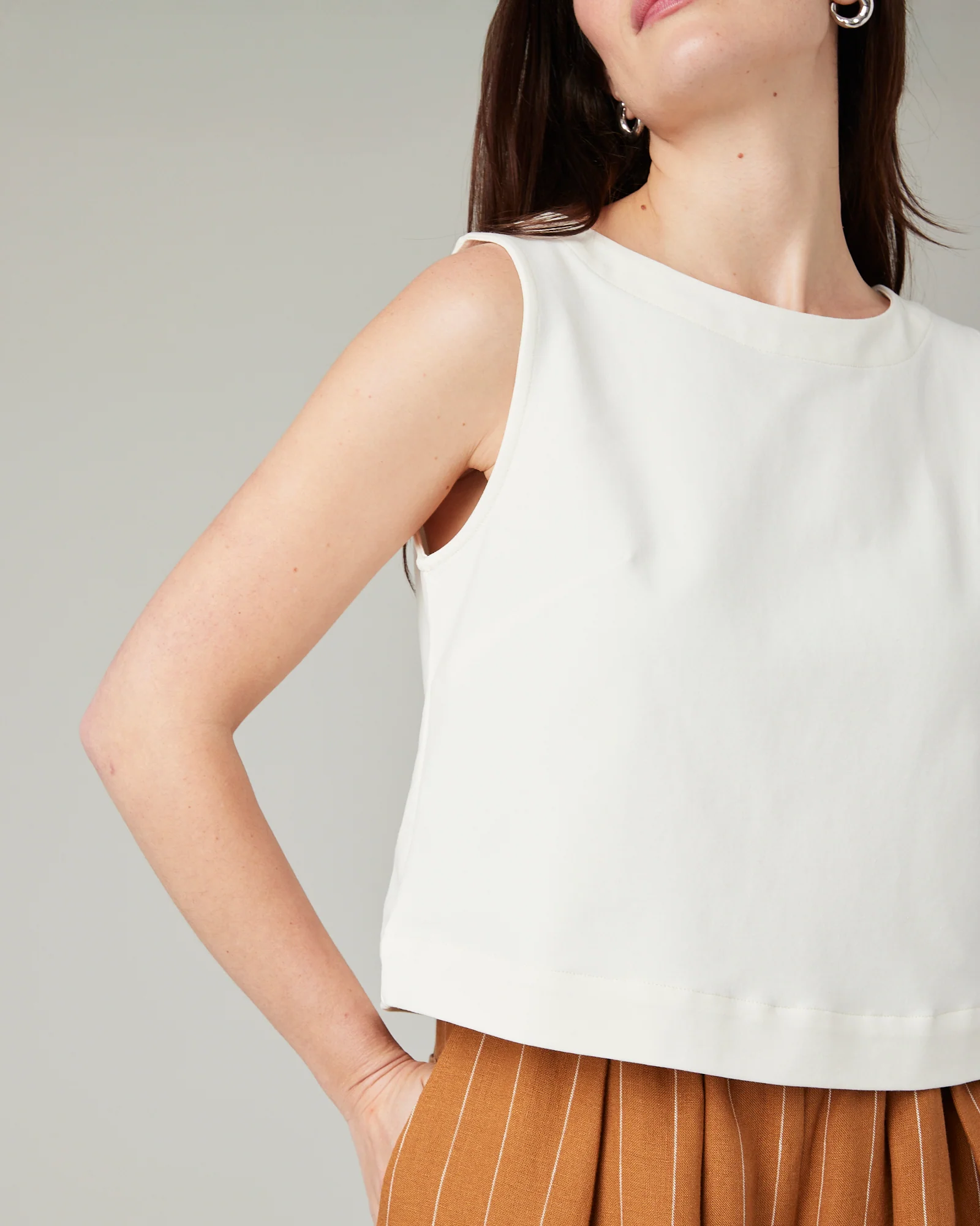 Esme Ecru Jersey Top - Image 8