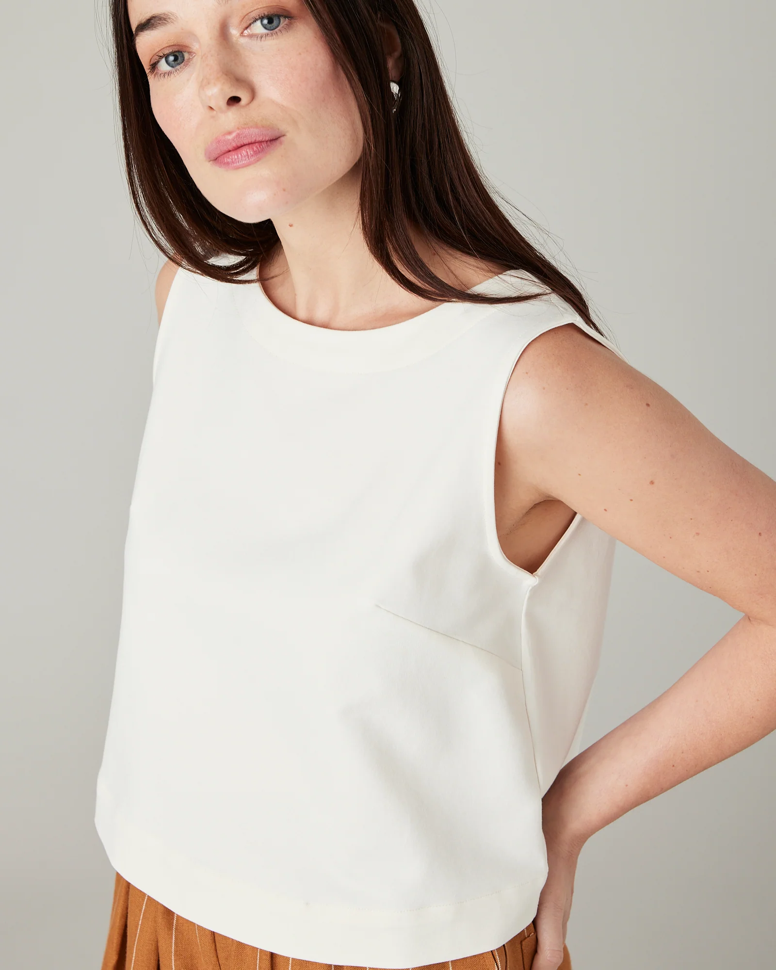 Esme Ecru Jersey Top - Image 9