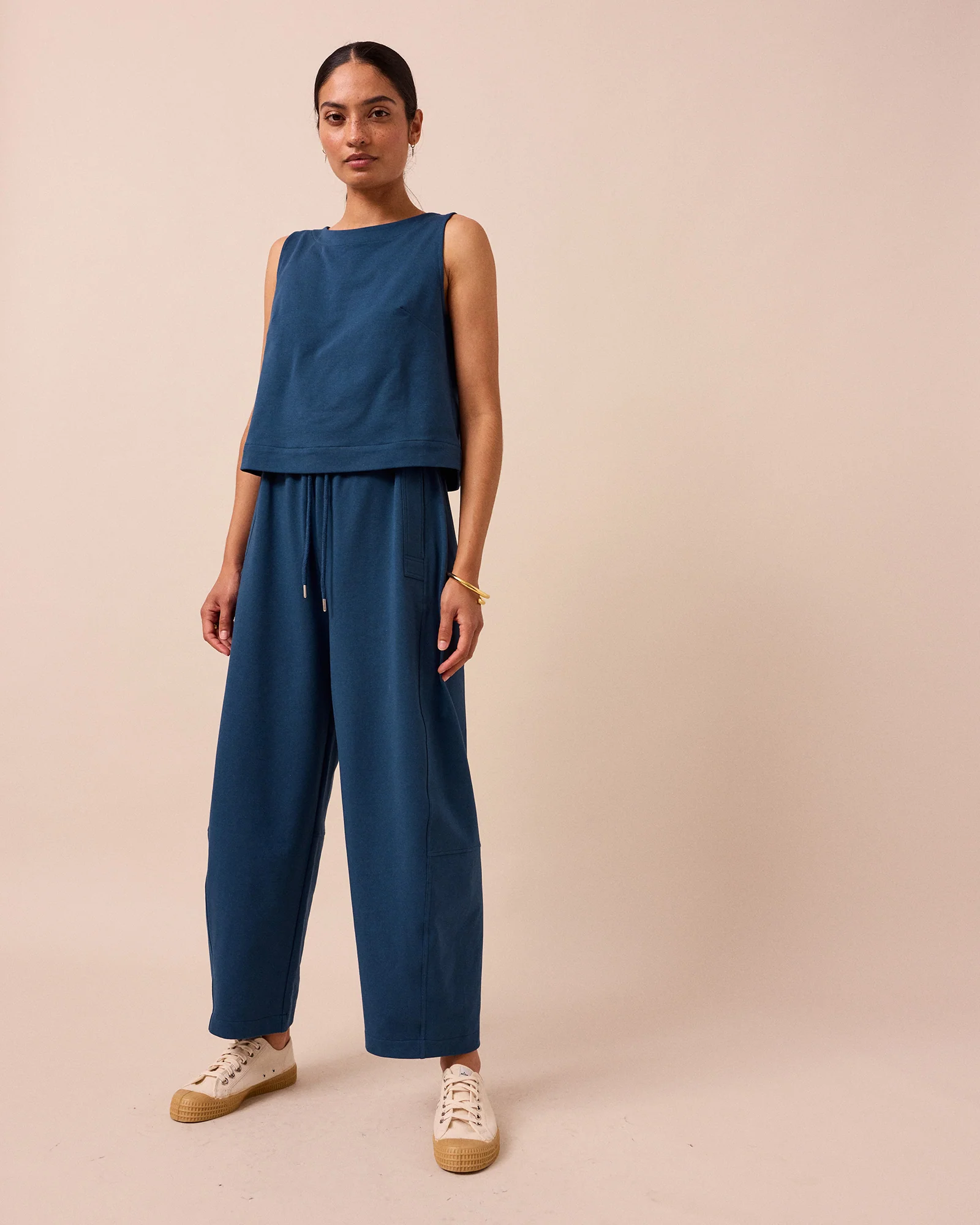 Esme French Navy Jersey Top - Image 3