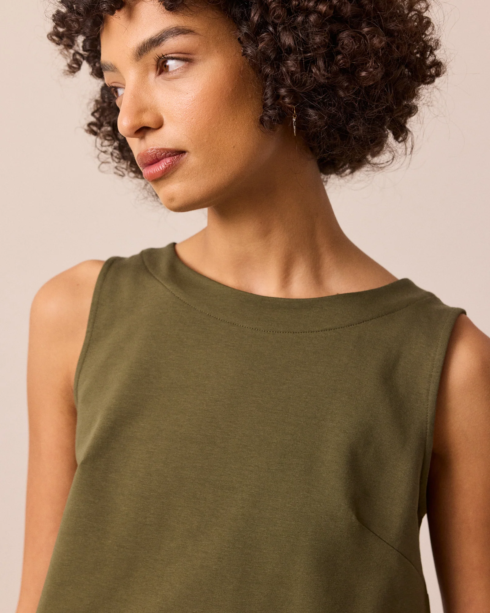 Esme Light Olive Jersey Top - Image 3