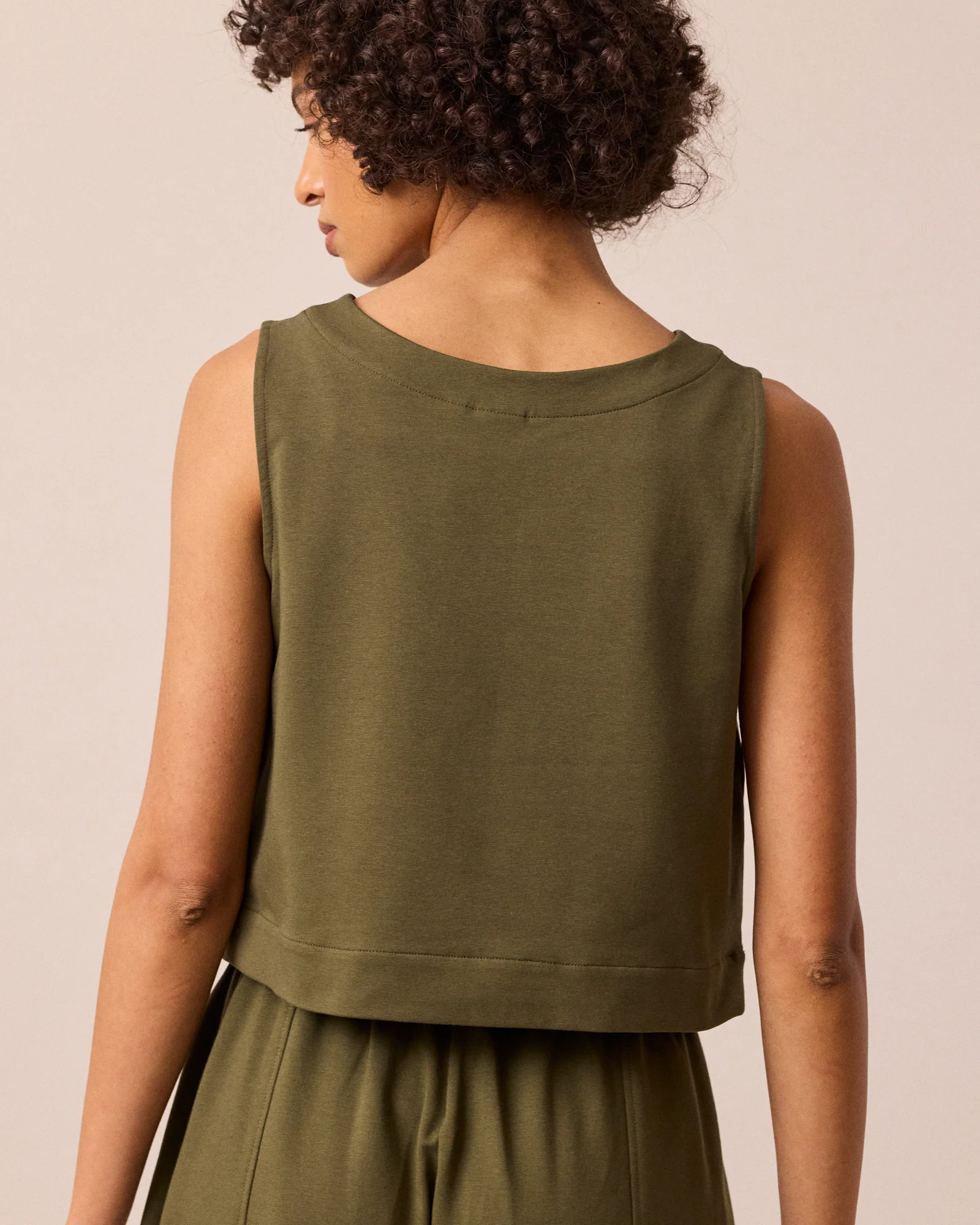 Esme Light Olive Jersey Top - Image 5