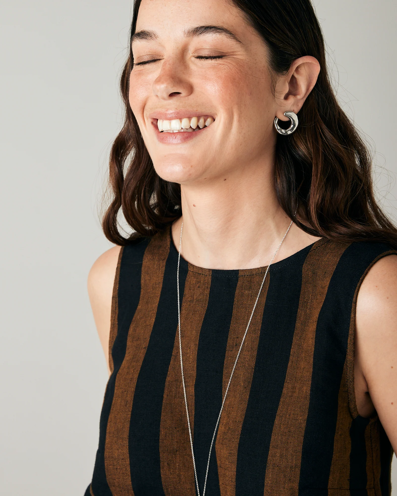 Esme Rust & Black Stripe Linen Top - Image 9