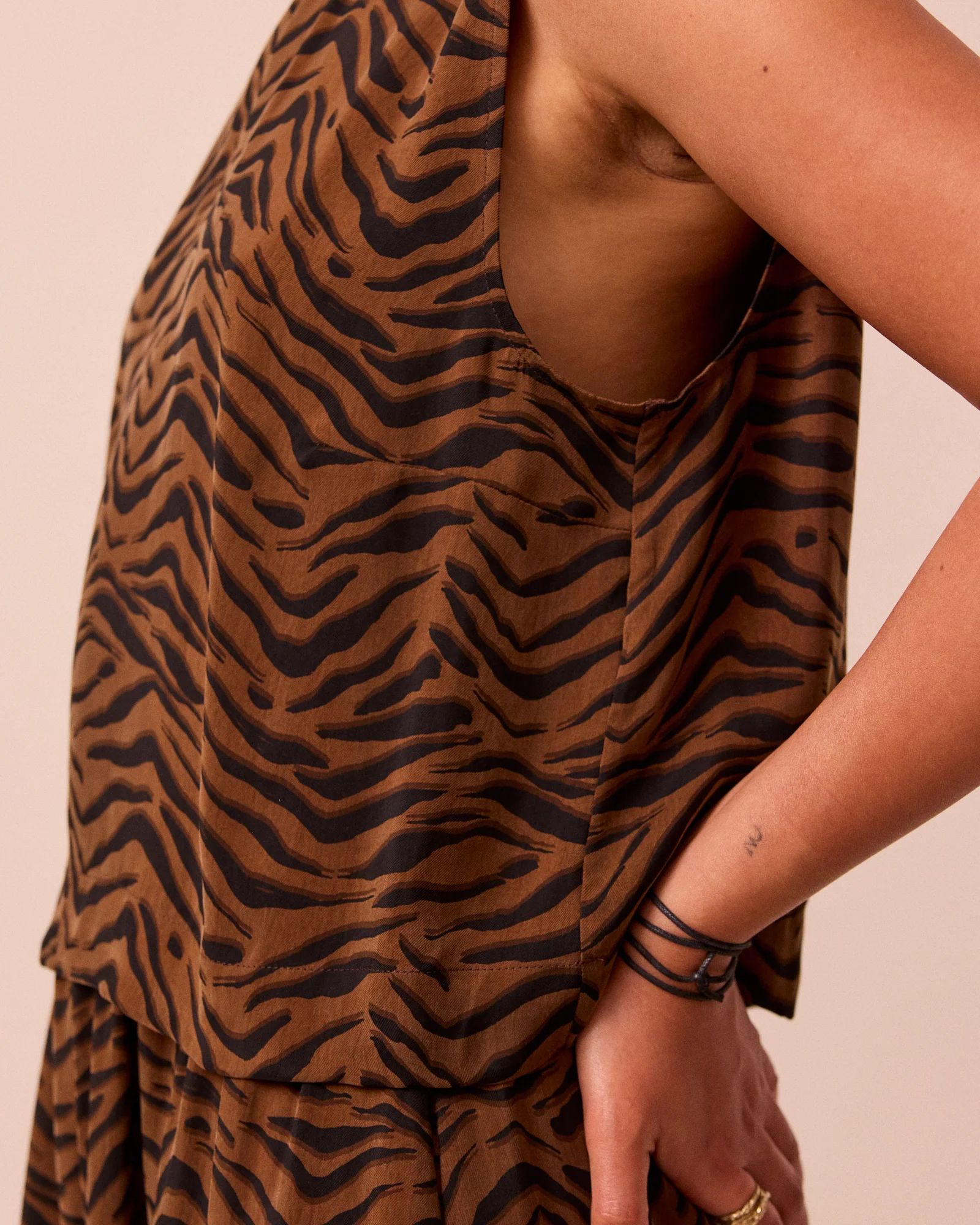 Esme Tiger Print Cupro Top - Image 3
