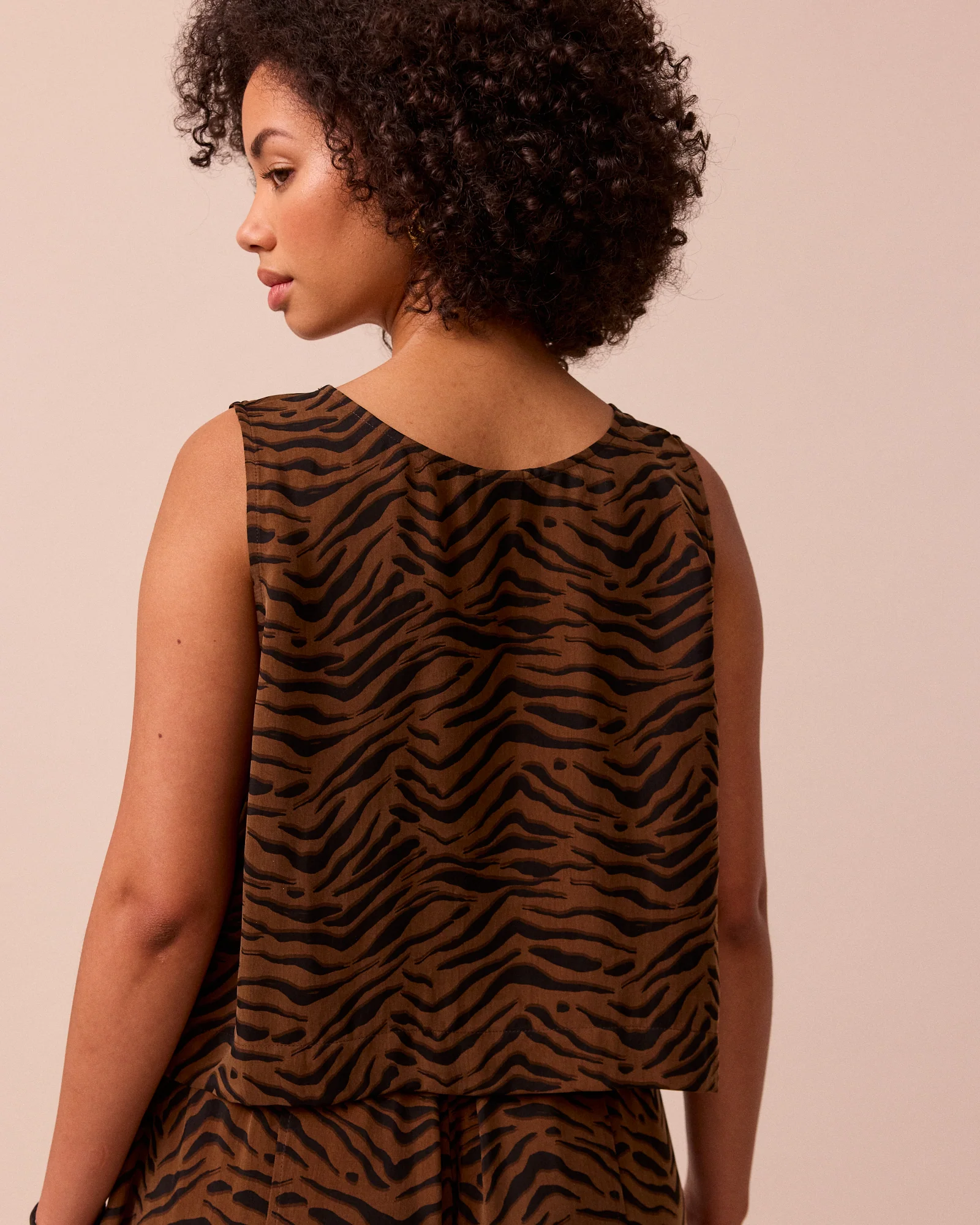 Esme Tiger Print Cupro Top - Image 4