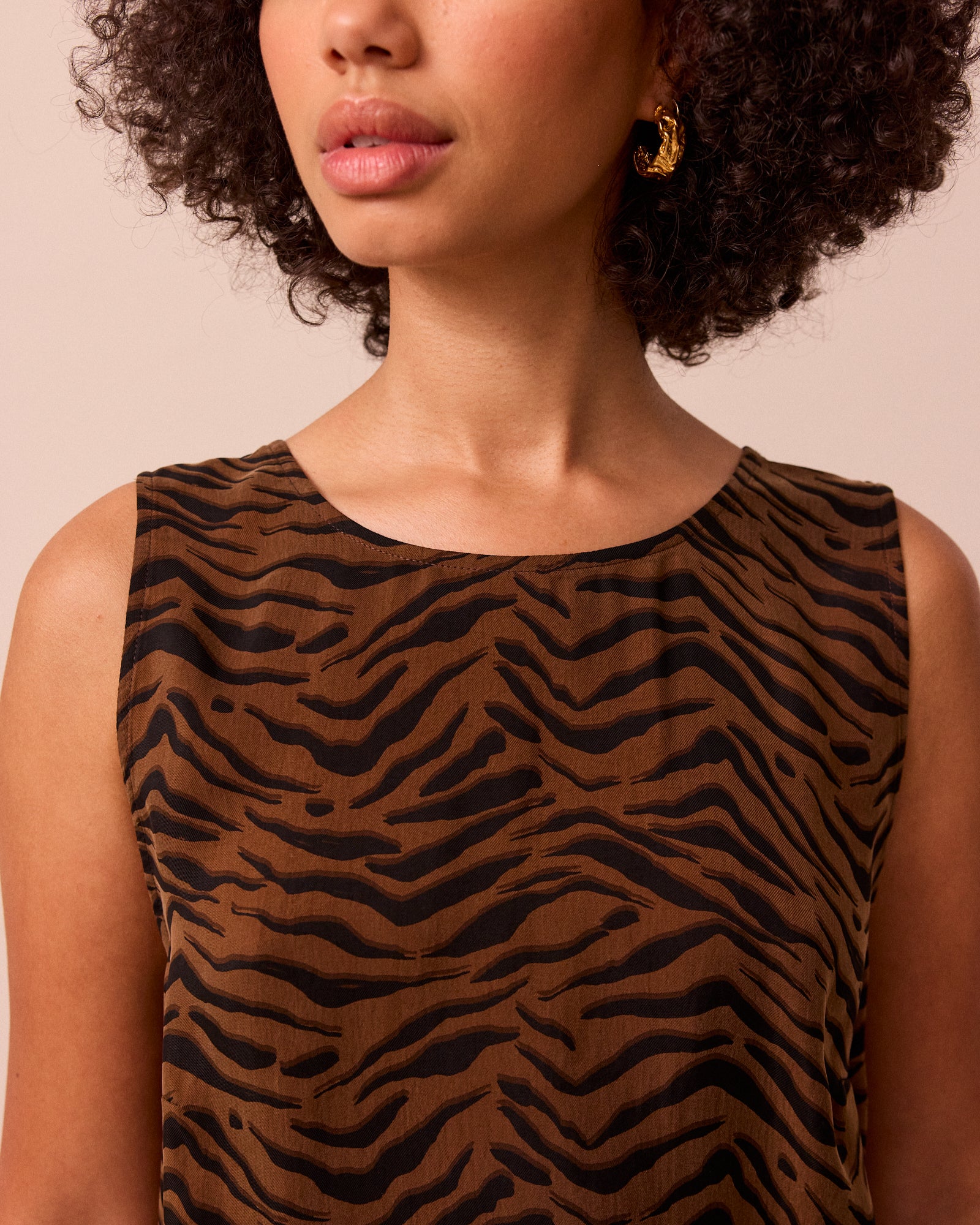 Esme Tiger Print Cupro Top - Image 5