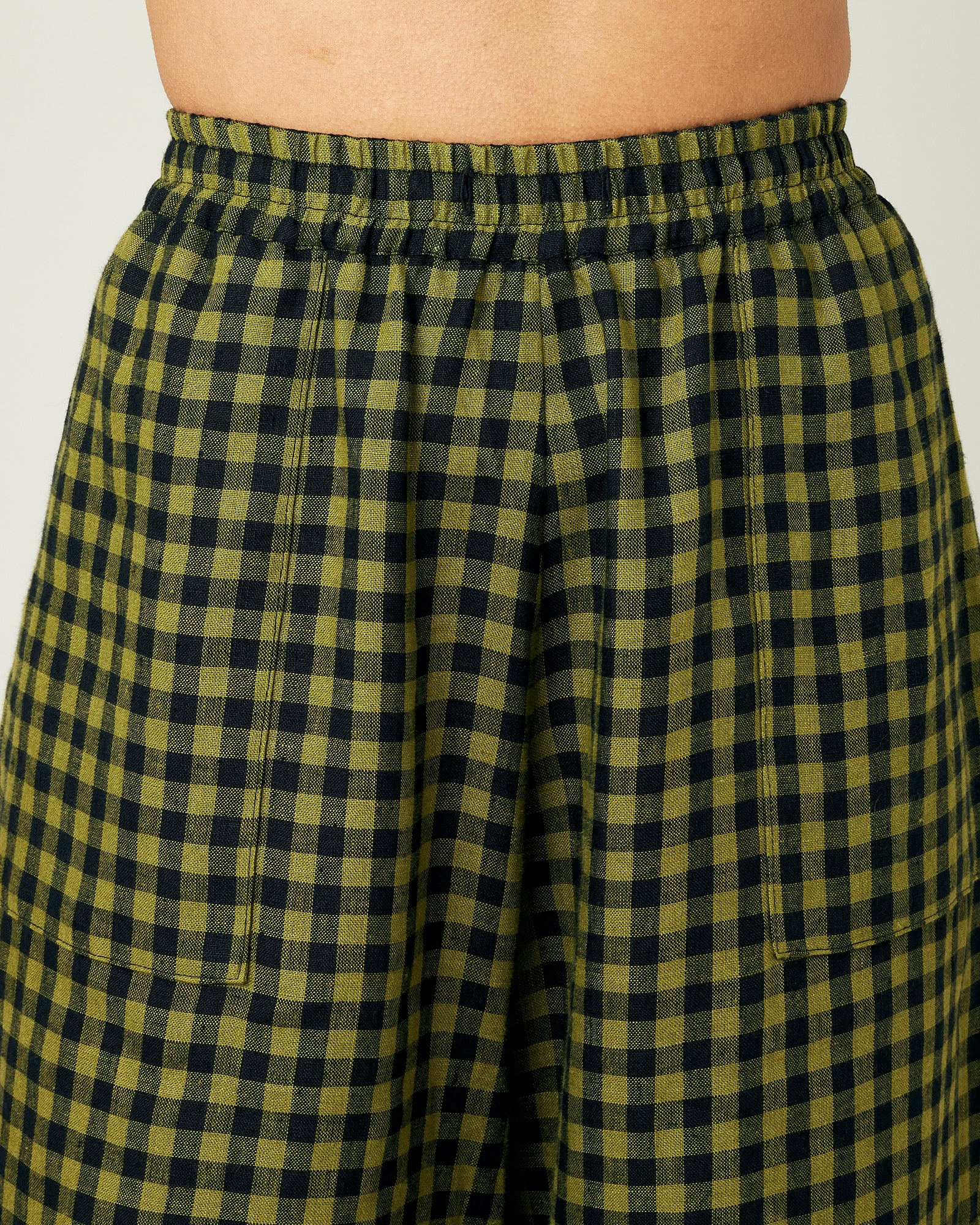Huxley Green Gingham Linen Trousers - Image 12