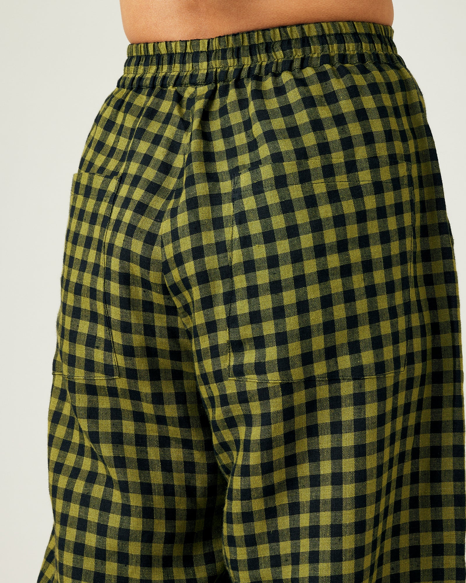 Huxley Green Gingham Linen Trousers - Image 13