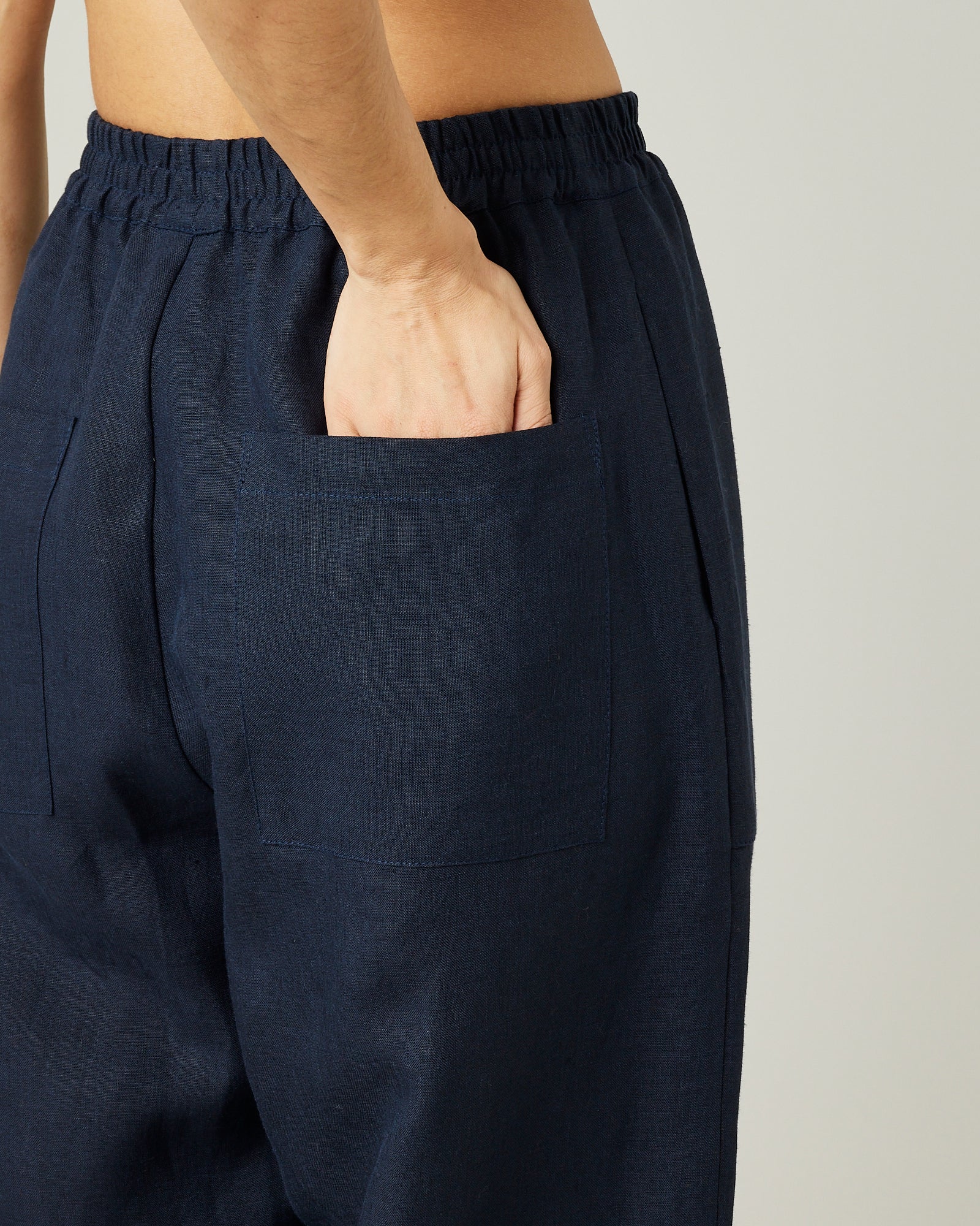 Huxley Navy Linen Trousers - Image 10