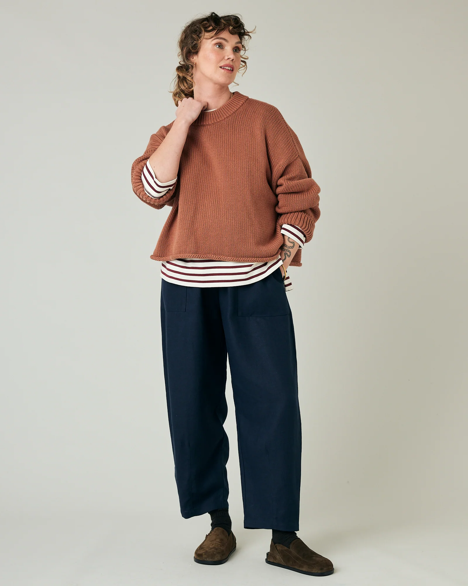 Huxley Navy Linen Trousers - Image 20